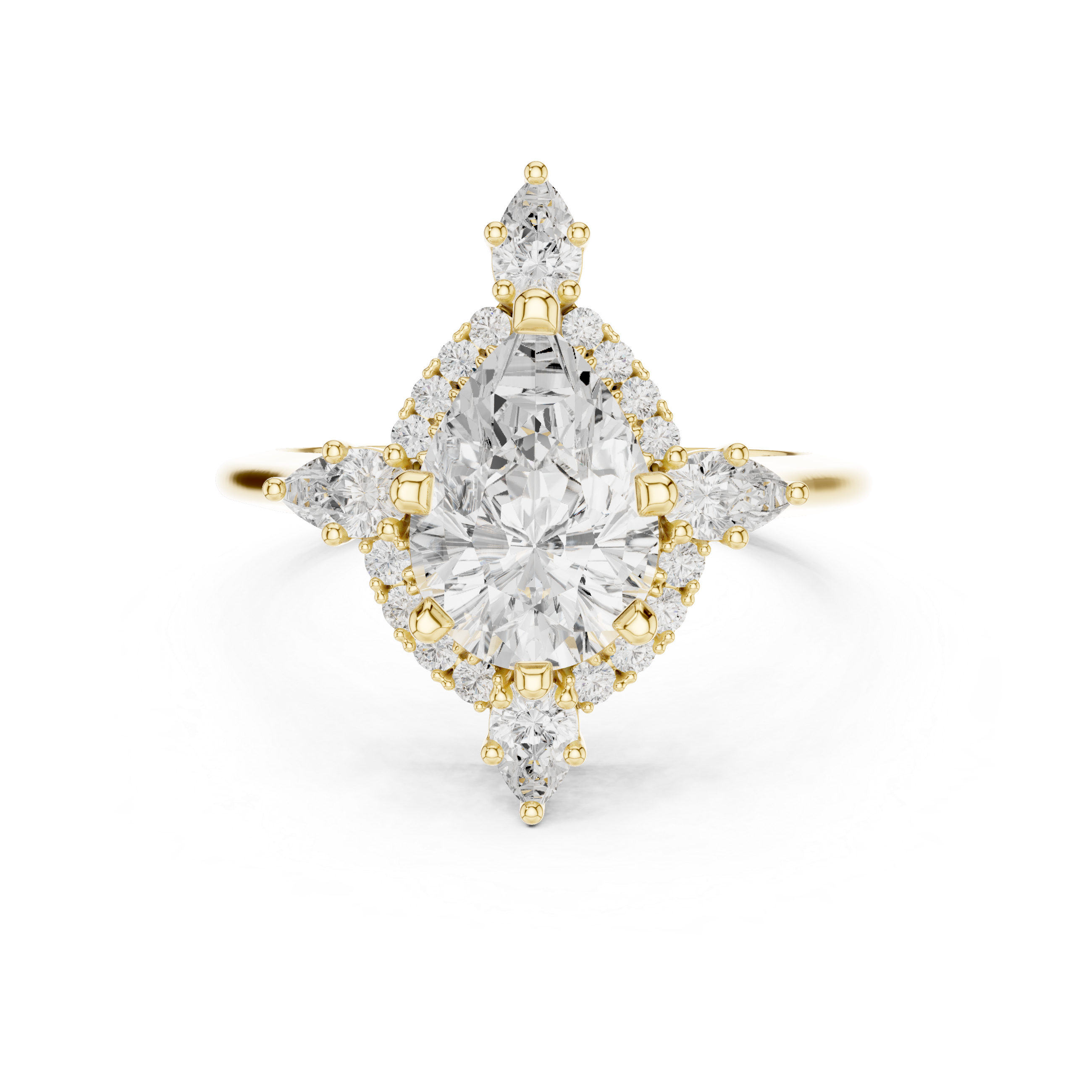 Pear Diamond Vintage Statement Ring