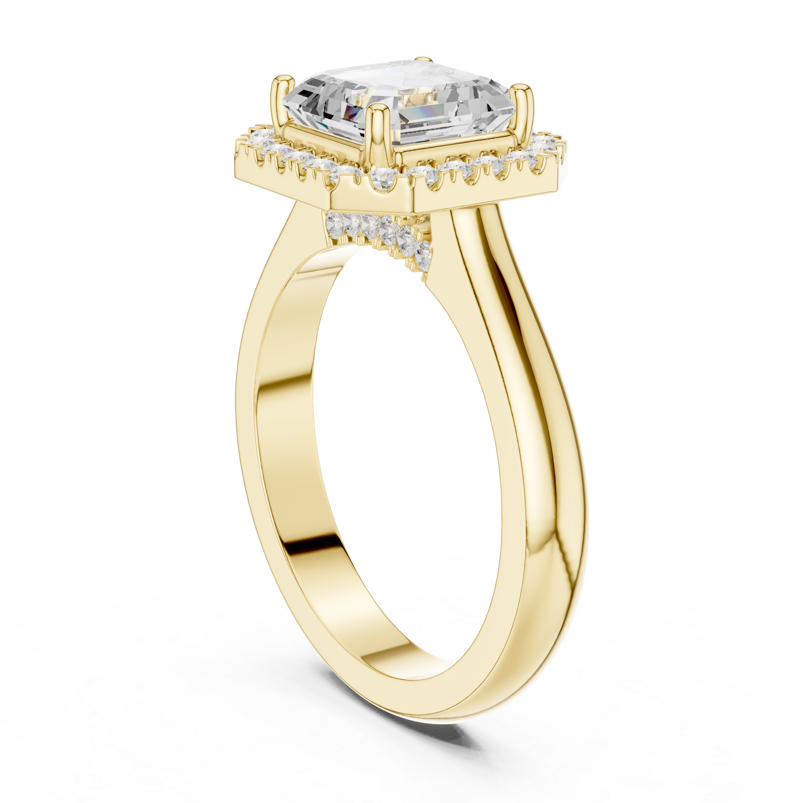 Asscher Halo Engagement Ring