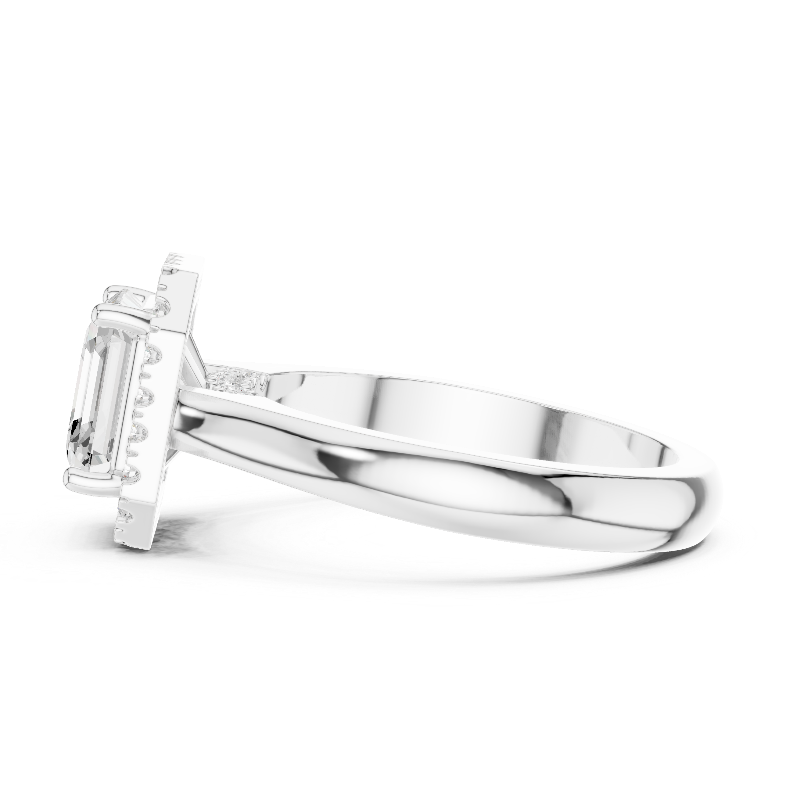 Asscher Halo Engagement Ring
