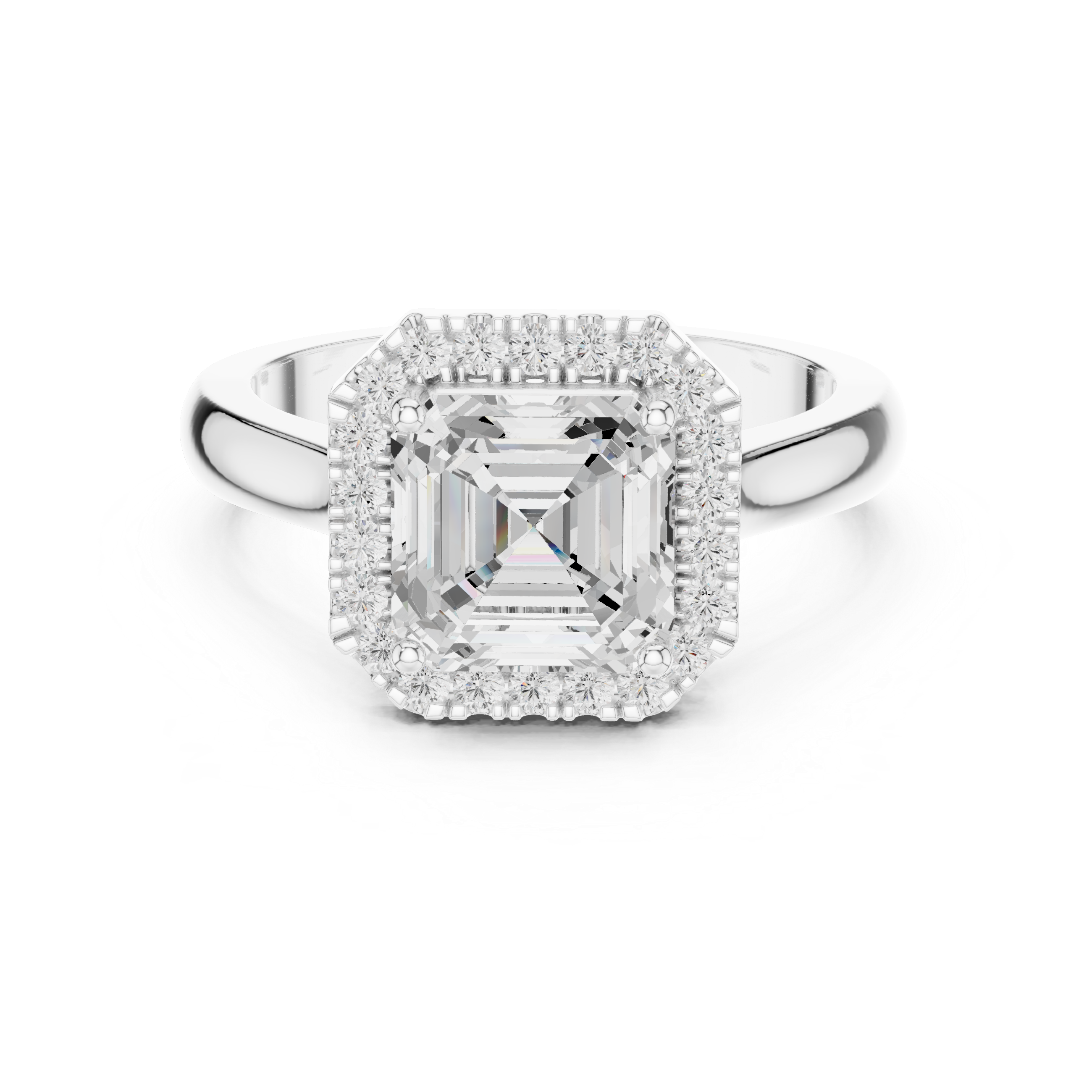 Asscher Halo Engagement Ring