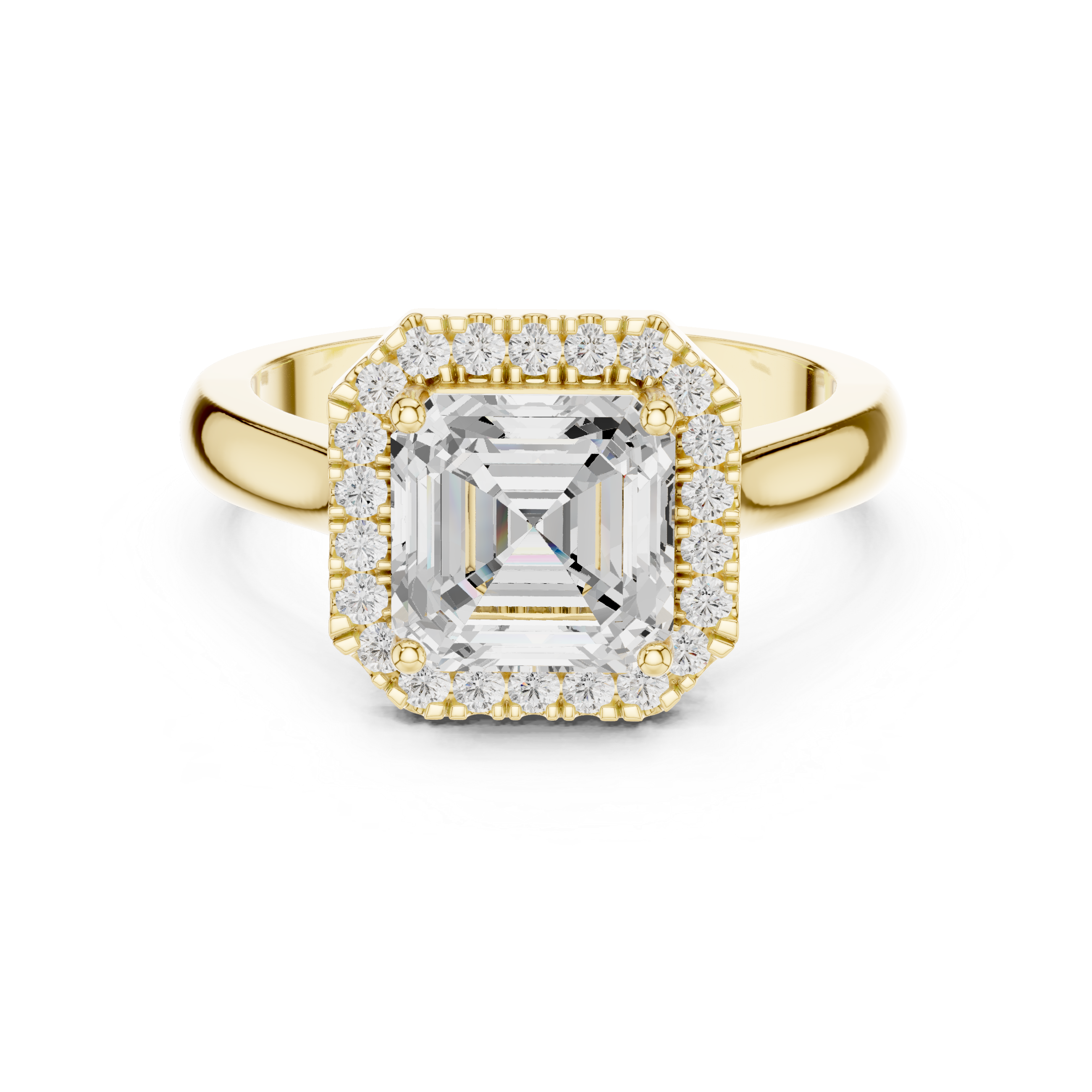 Asscher Halo Engagement Ring