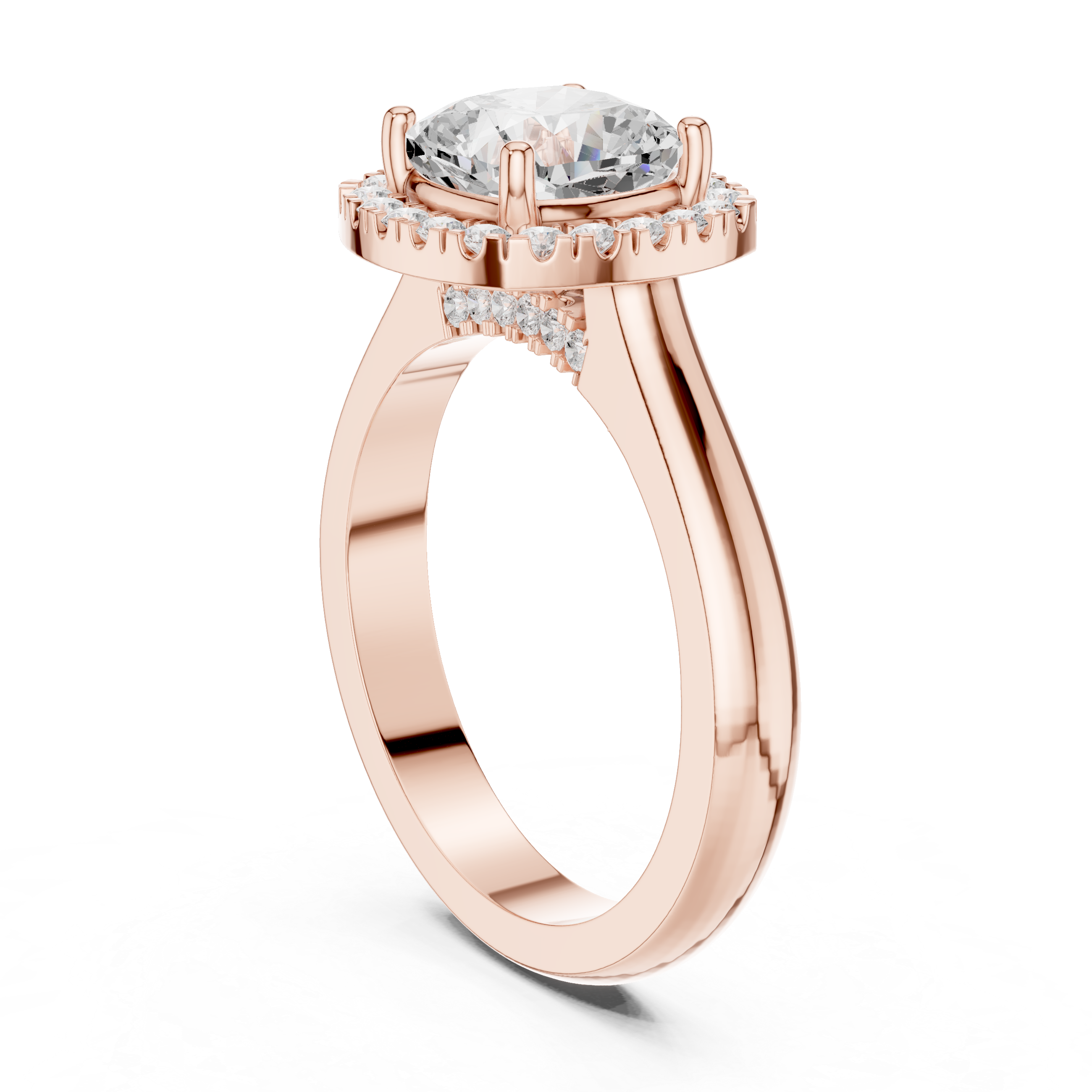 Cushion Halo Engagement Ring