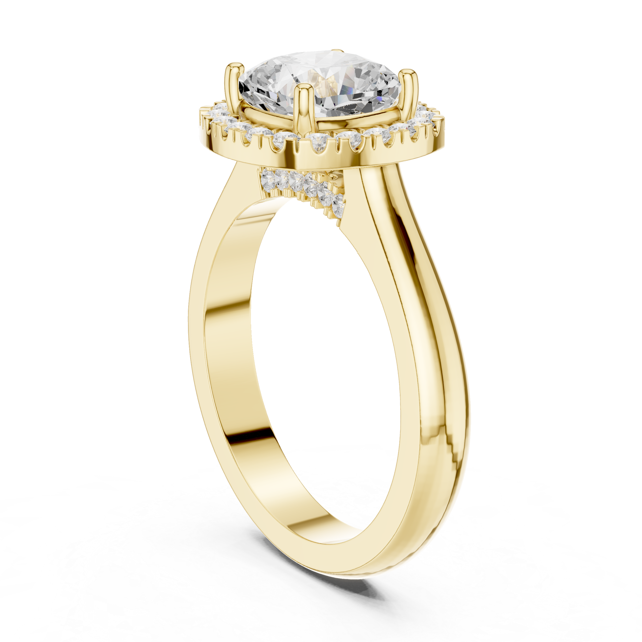 Cushion Halo Engagement Ring