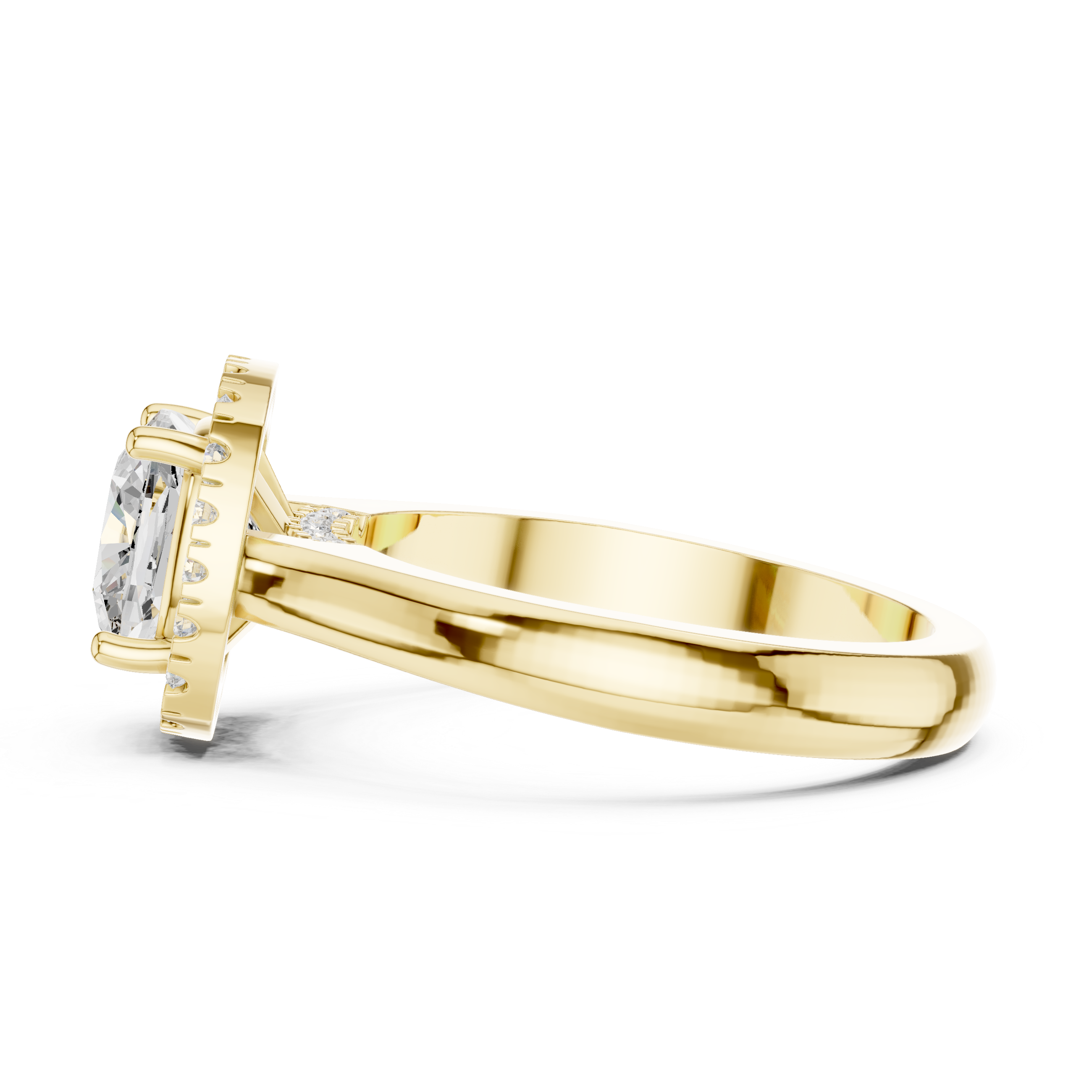 Cushion Halo Engagement Ring