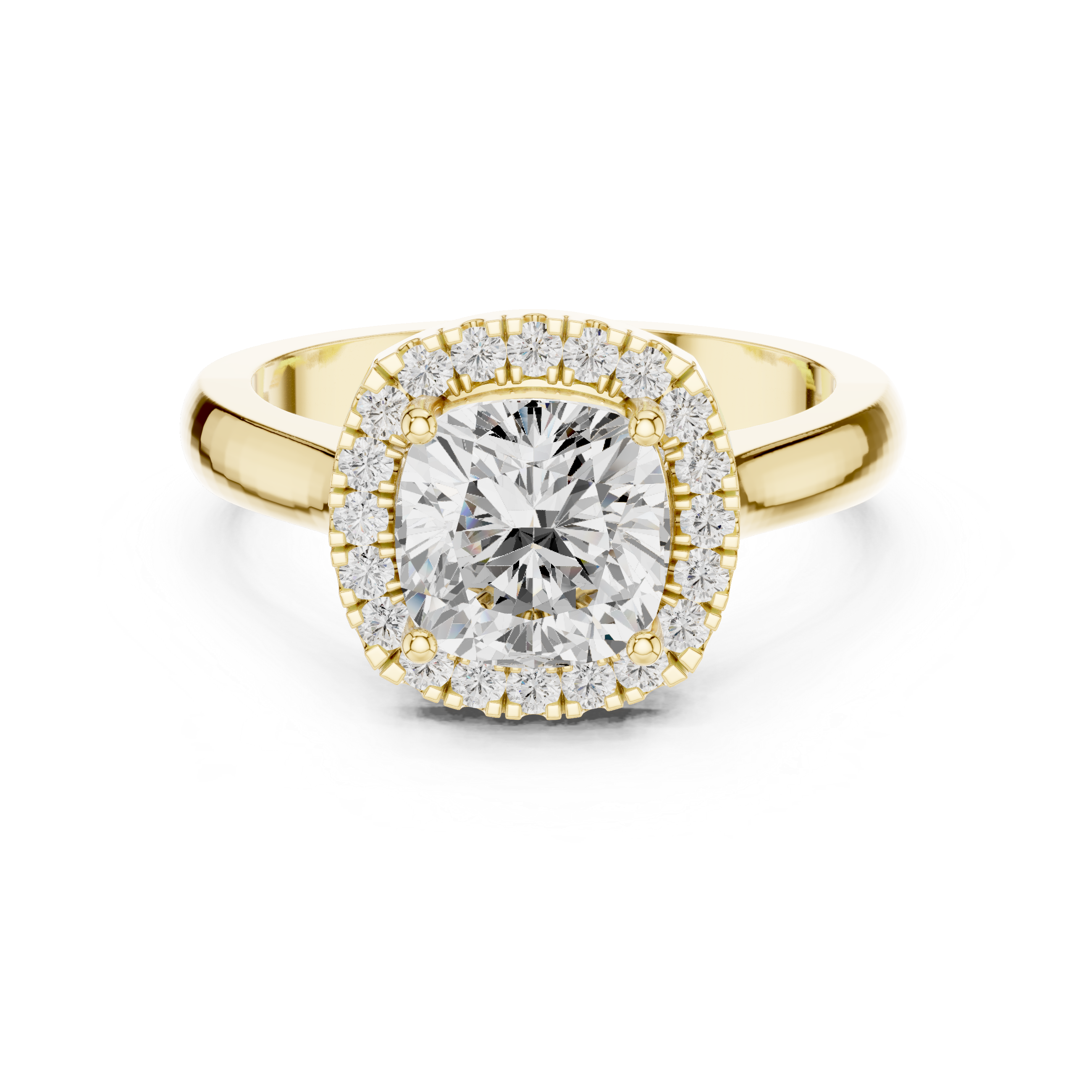 Cushion Halo Engagement Ring