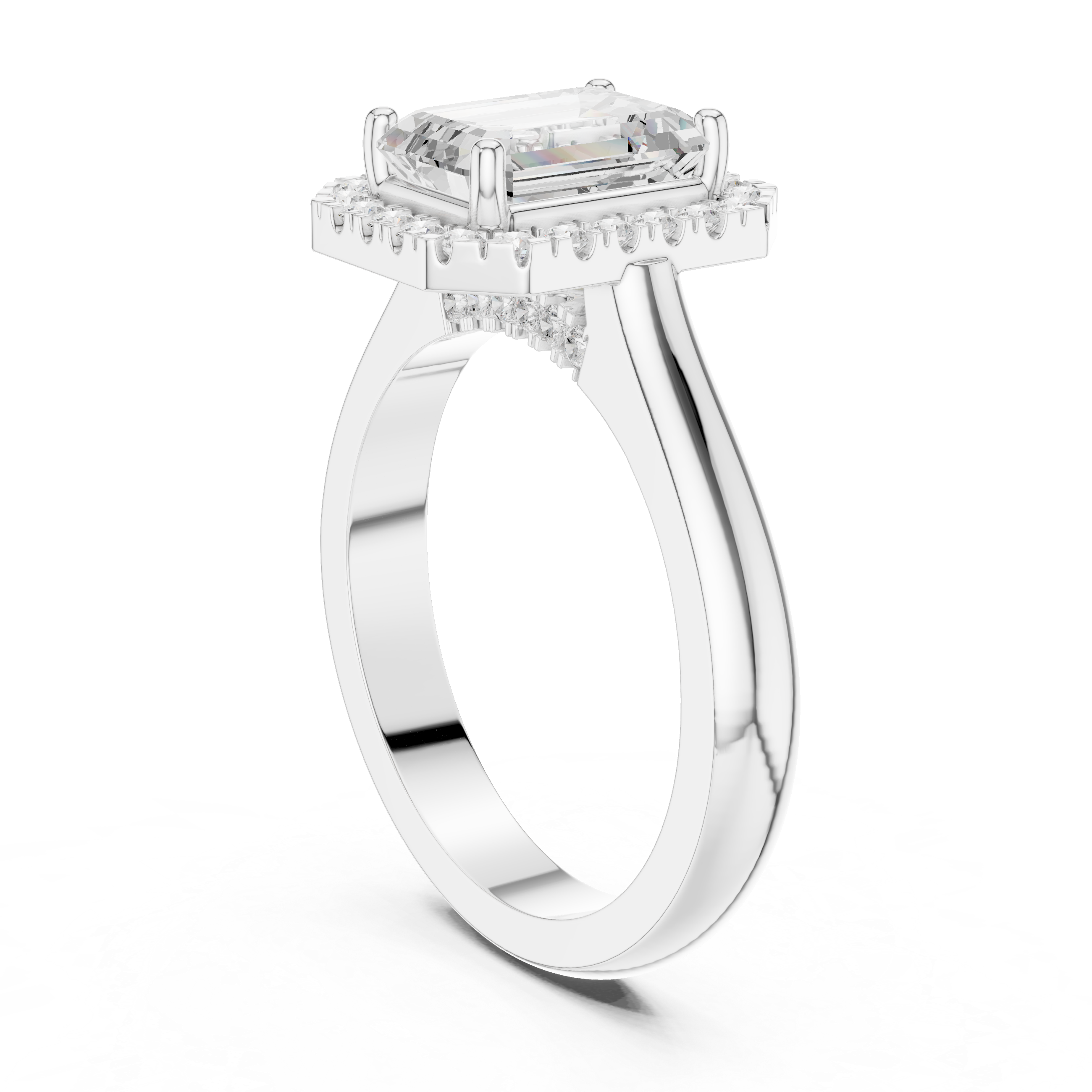 Emerald Halo Engagement Ring