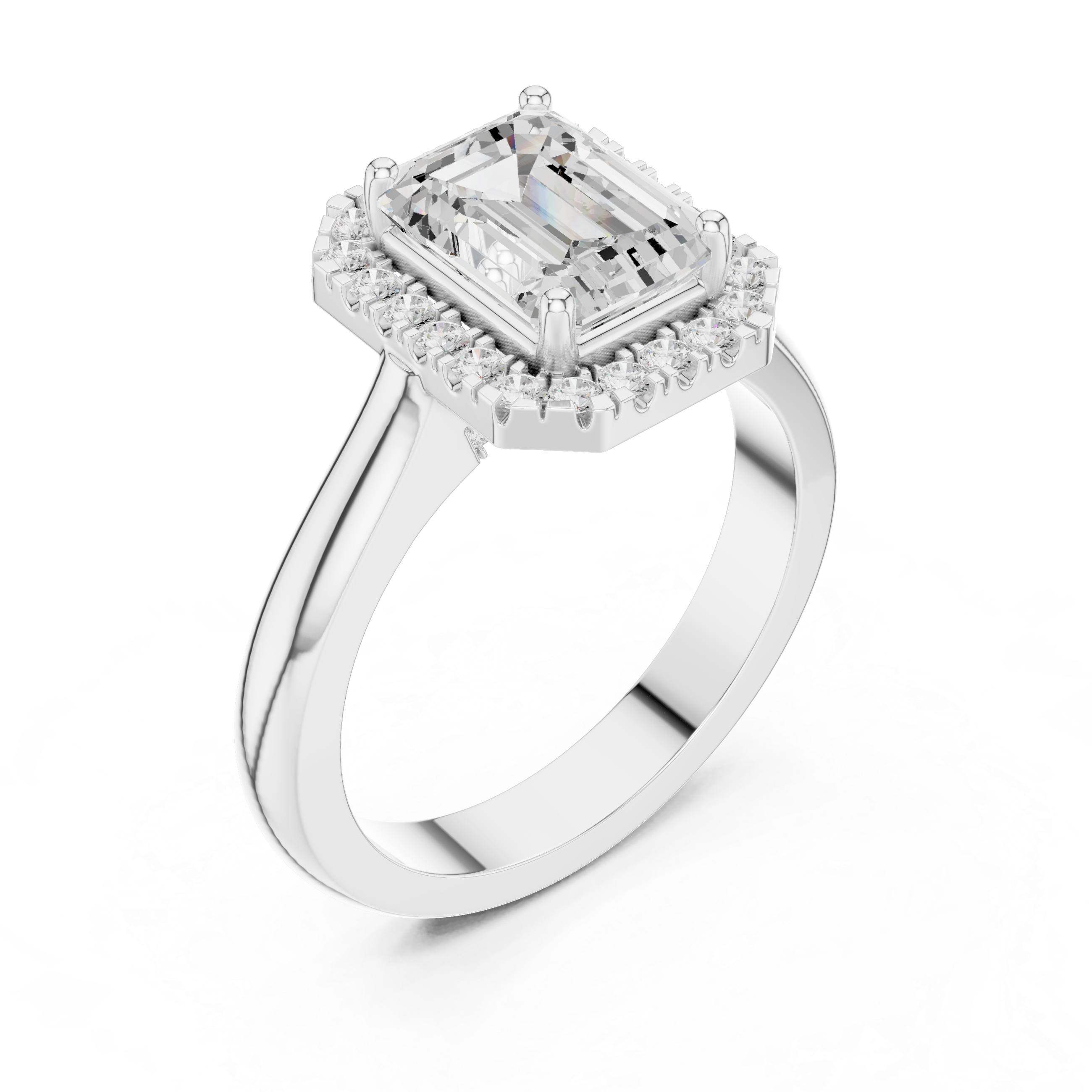 Emerald Halo Engagement Ring