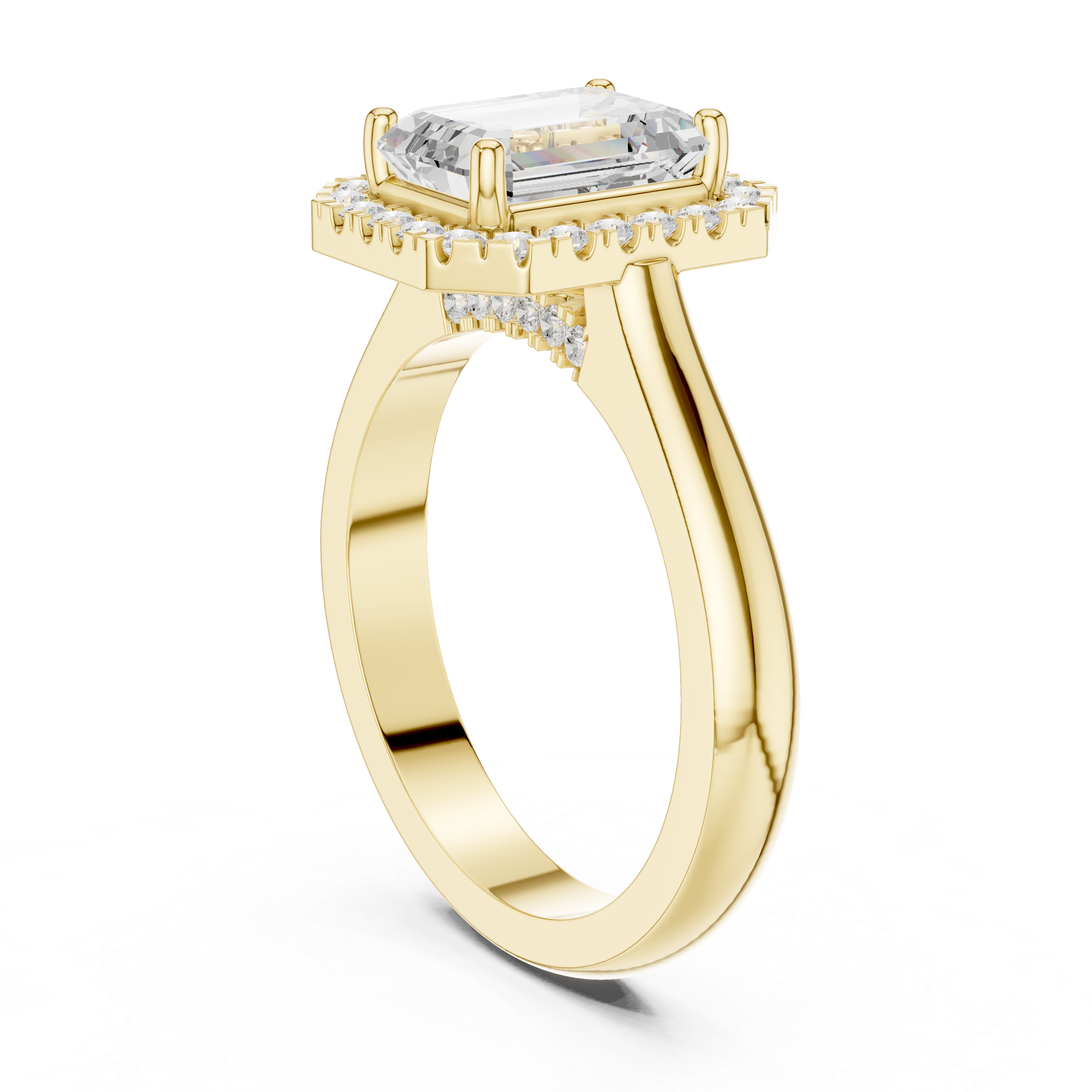 Emerald Halo Engagement Ring