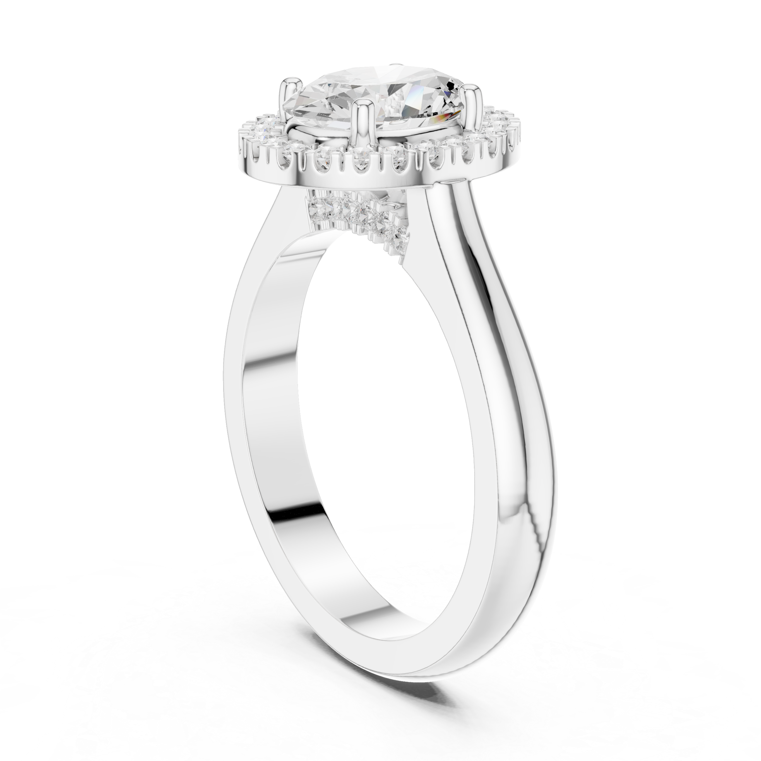 Oval Halo Engagement Ring