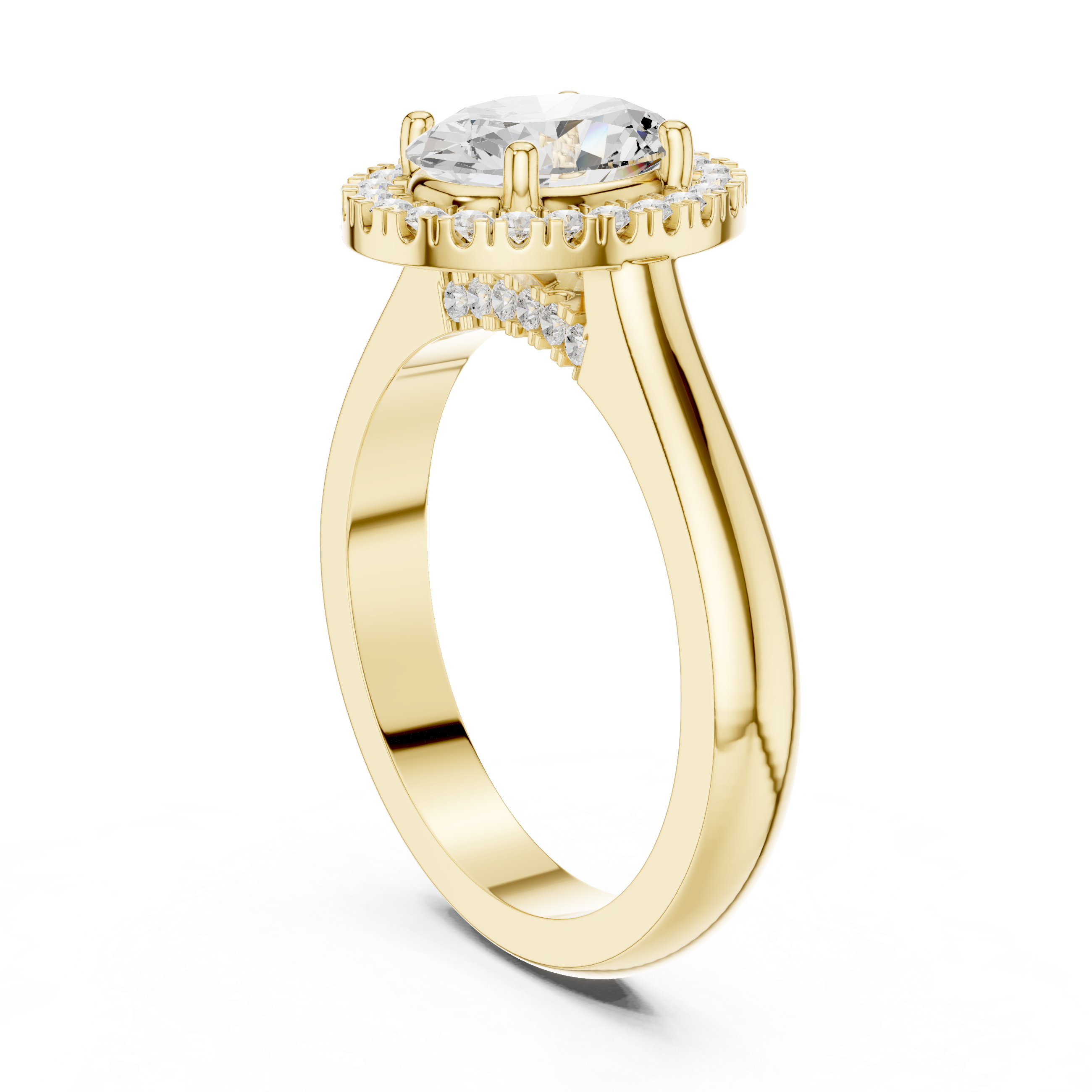 Oval Halo Engagement Ring