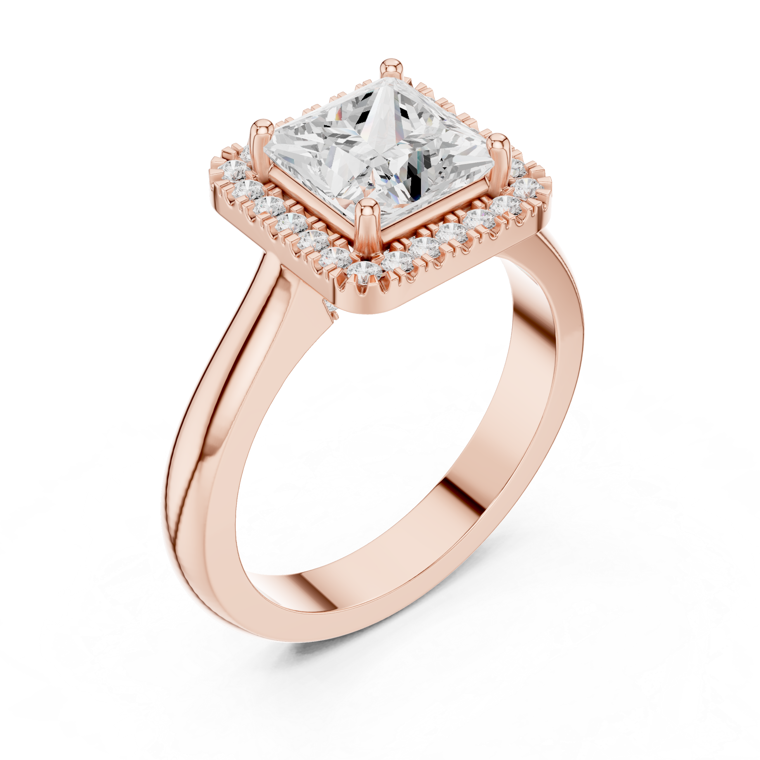 Princess Cut Halo Engagement Ring