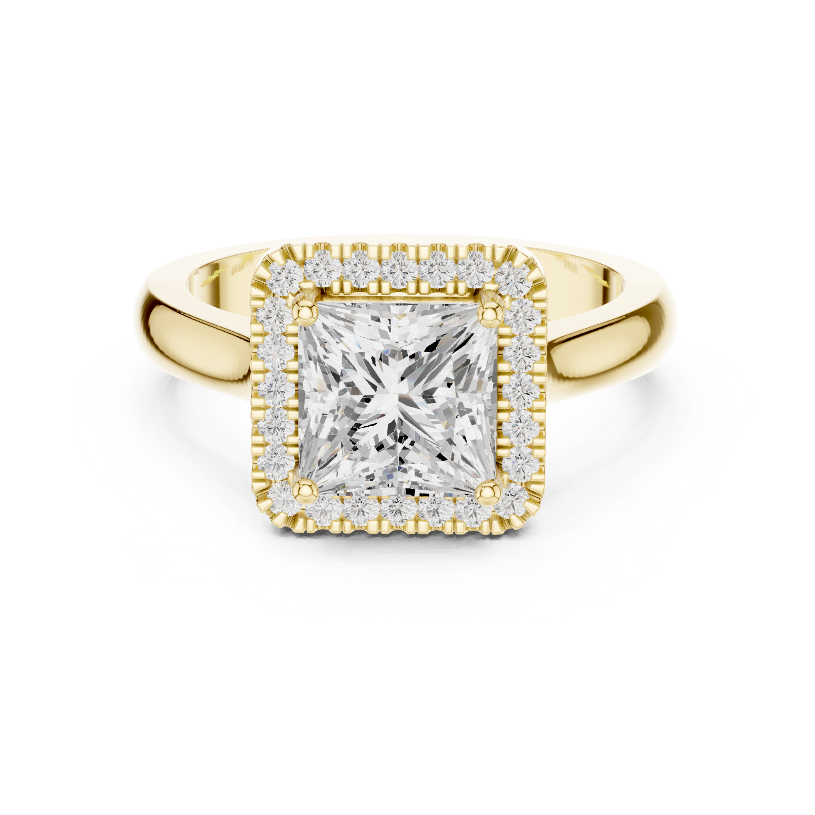 Princess Cut Halo Engagement Ring