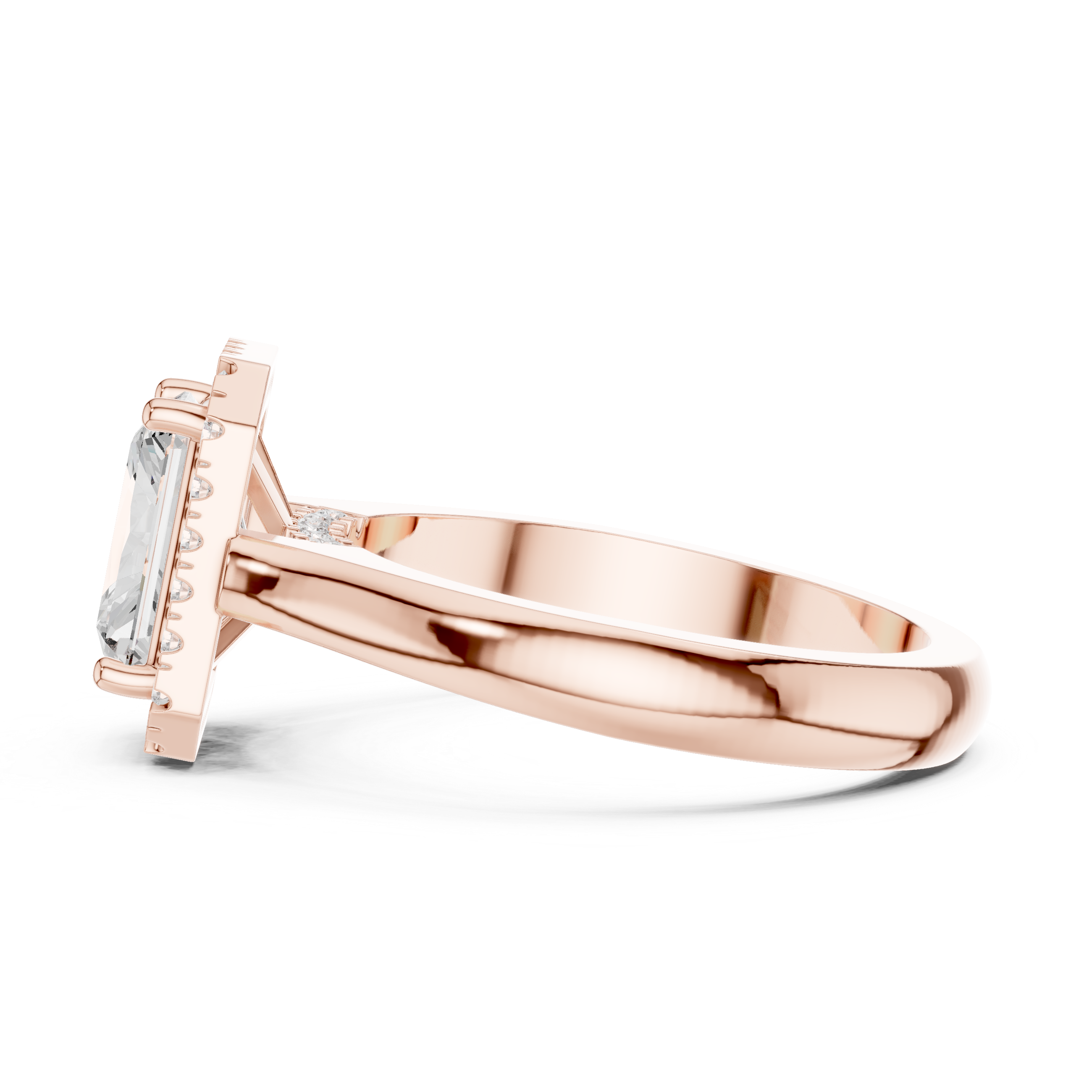 Radiant Cut Halo Engagement Ring