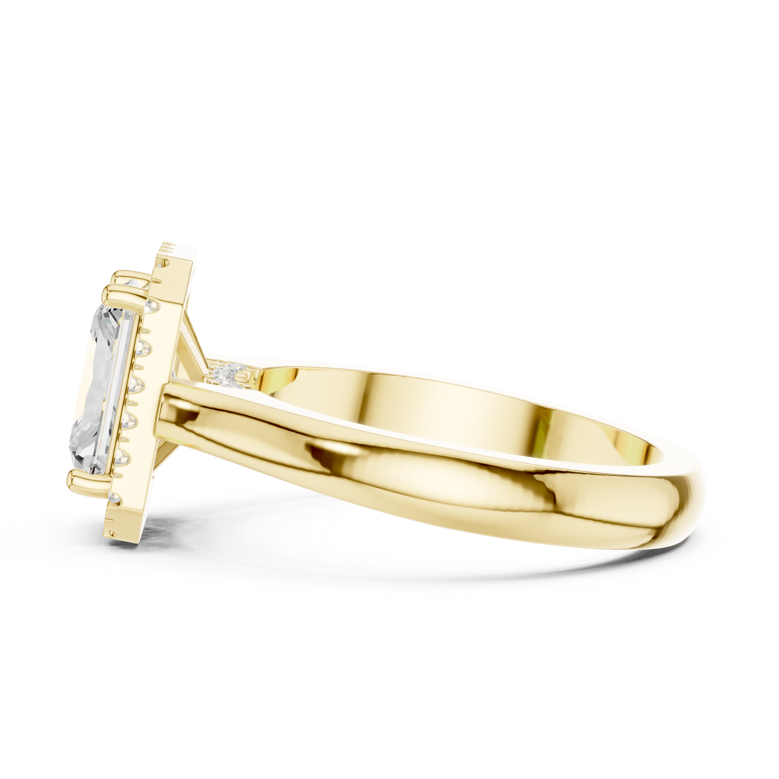 Radiant Cut Halo Engagement Ring