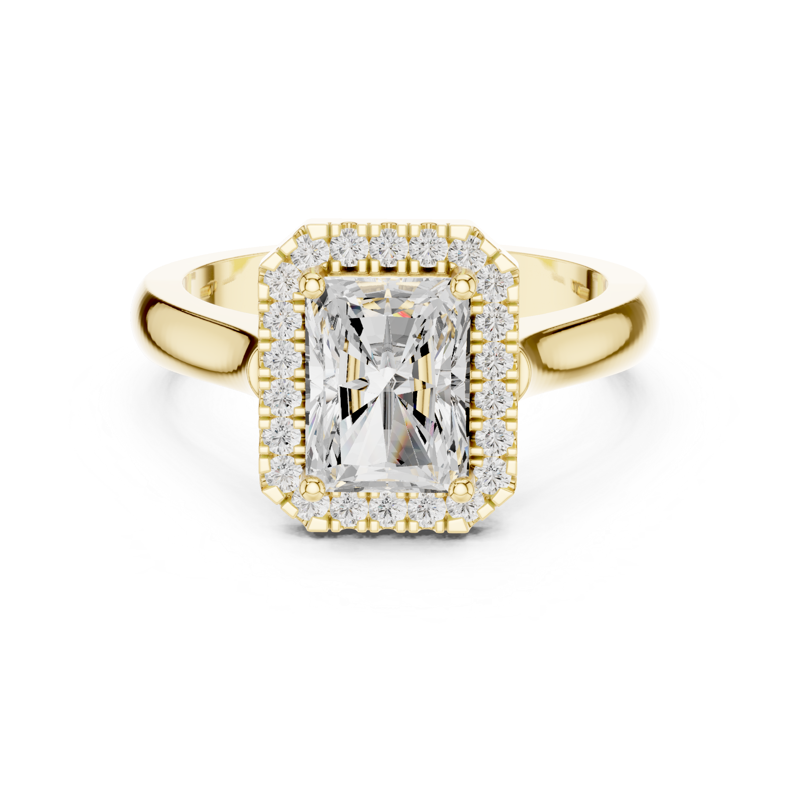 Radiant Cut Halo Engagement Ring