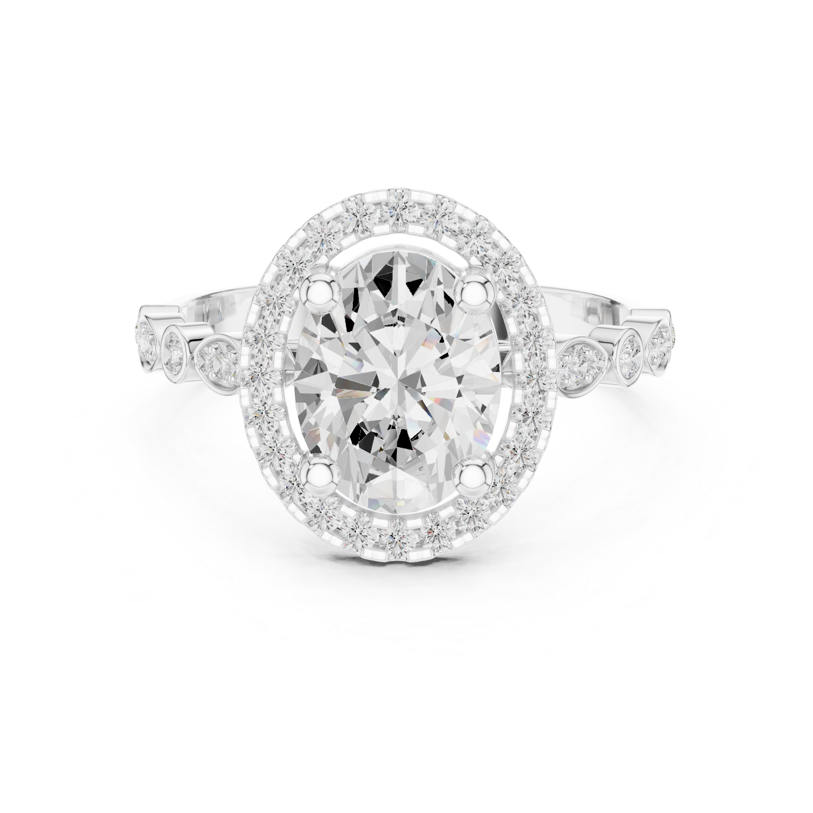 Oval Halo Diamond Engagement Ring