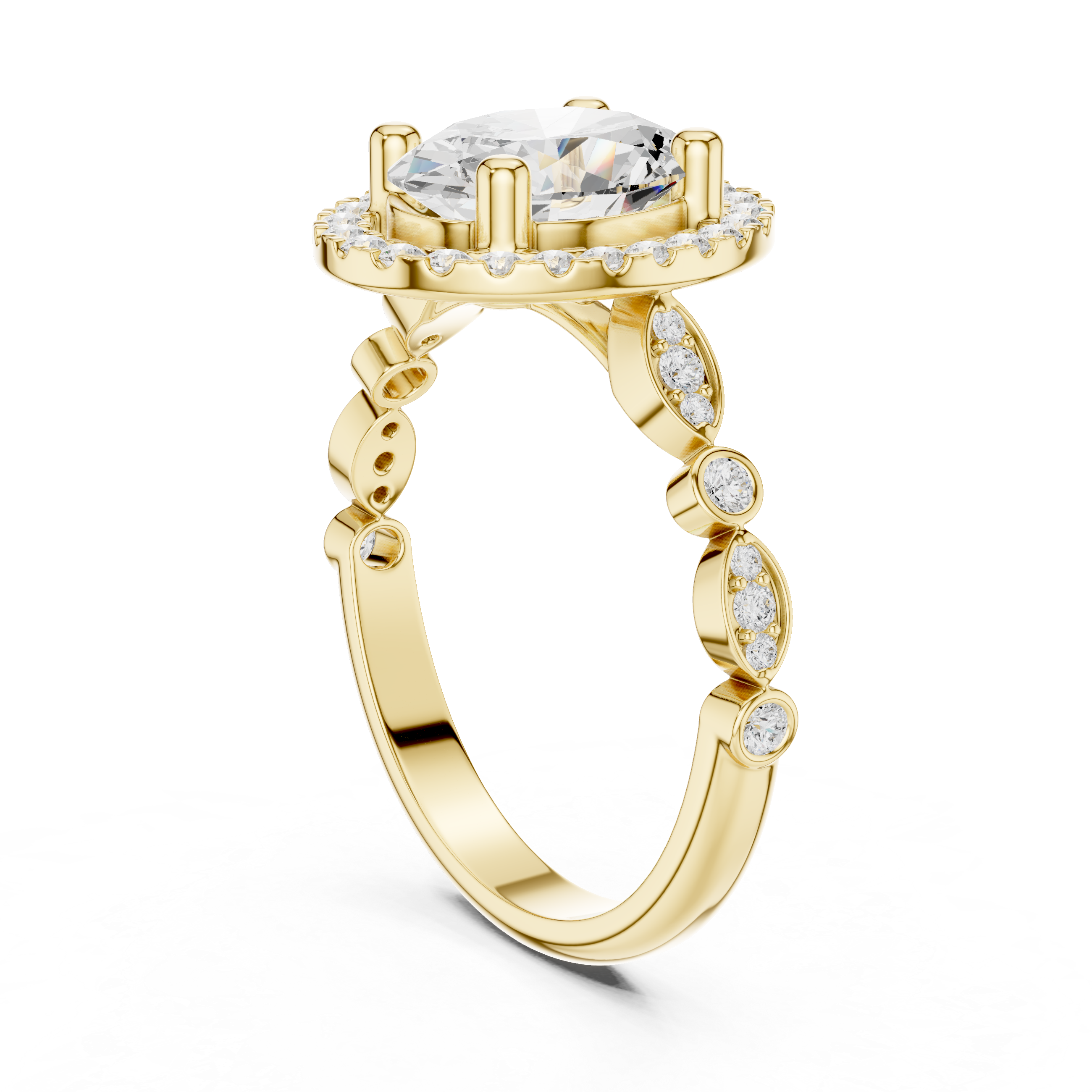 Oval Halo Diamond Engagement Ring