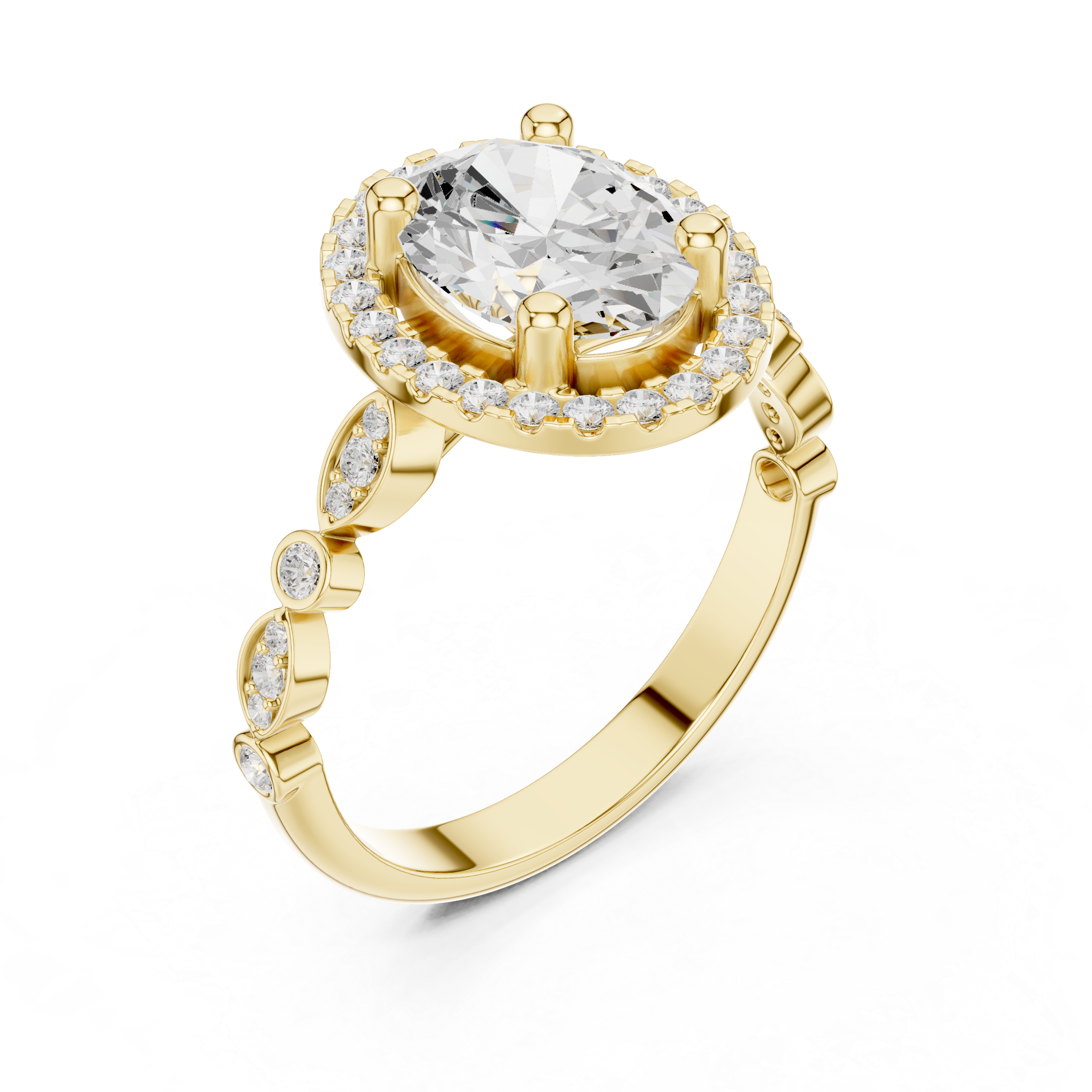 Oval Halo Diamond Engagement Ring