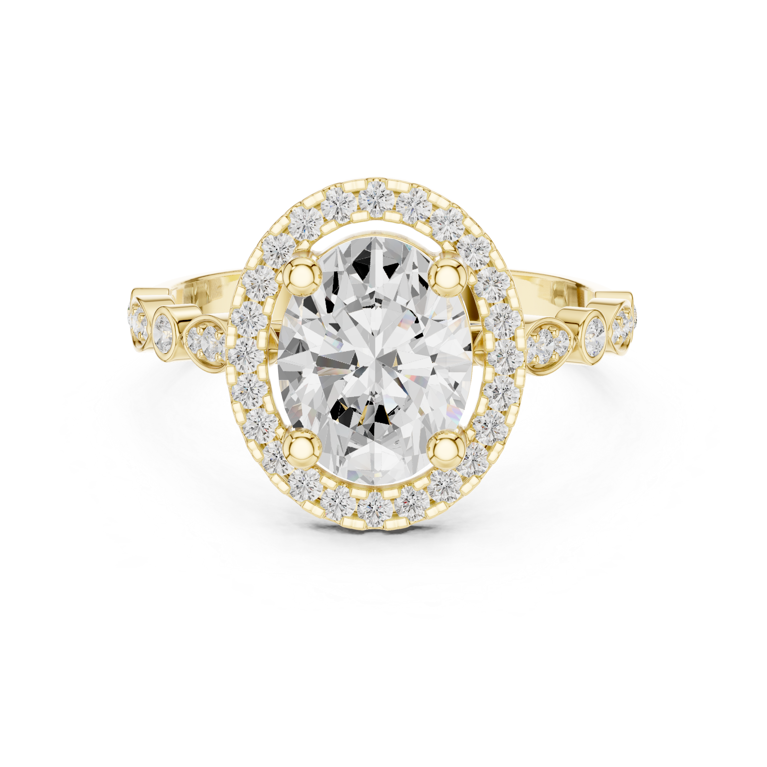 Oval Halo Diamond Engagement Ring