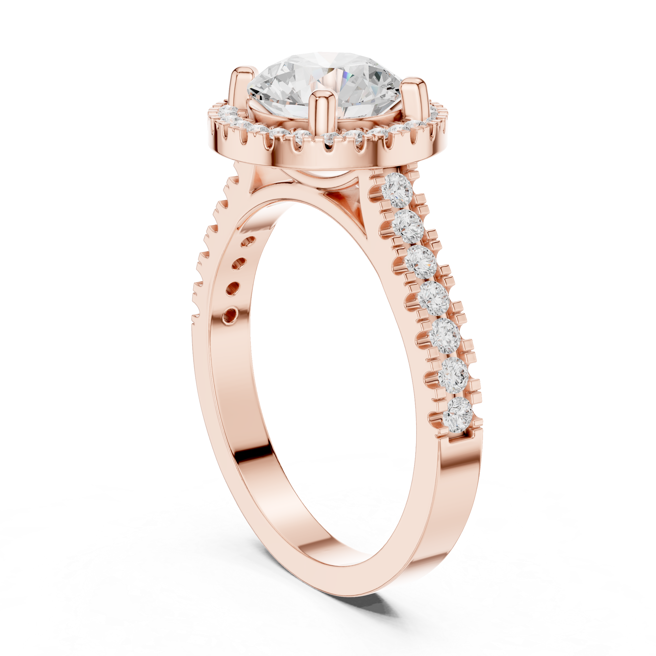 Round Halo Diamond Engagement Ring