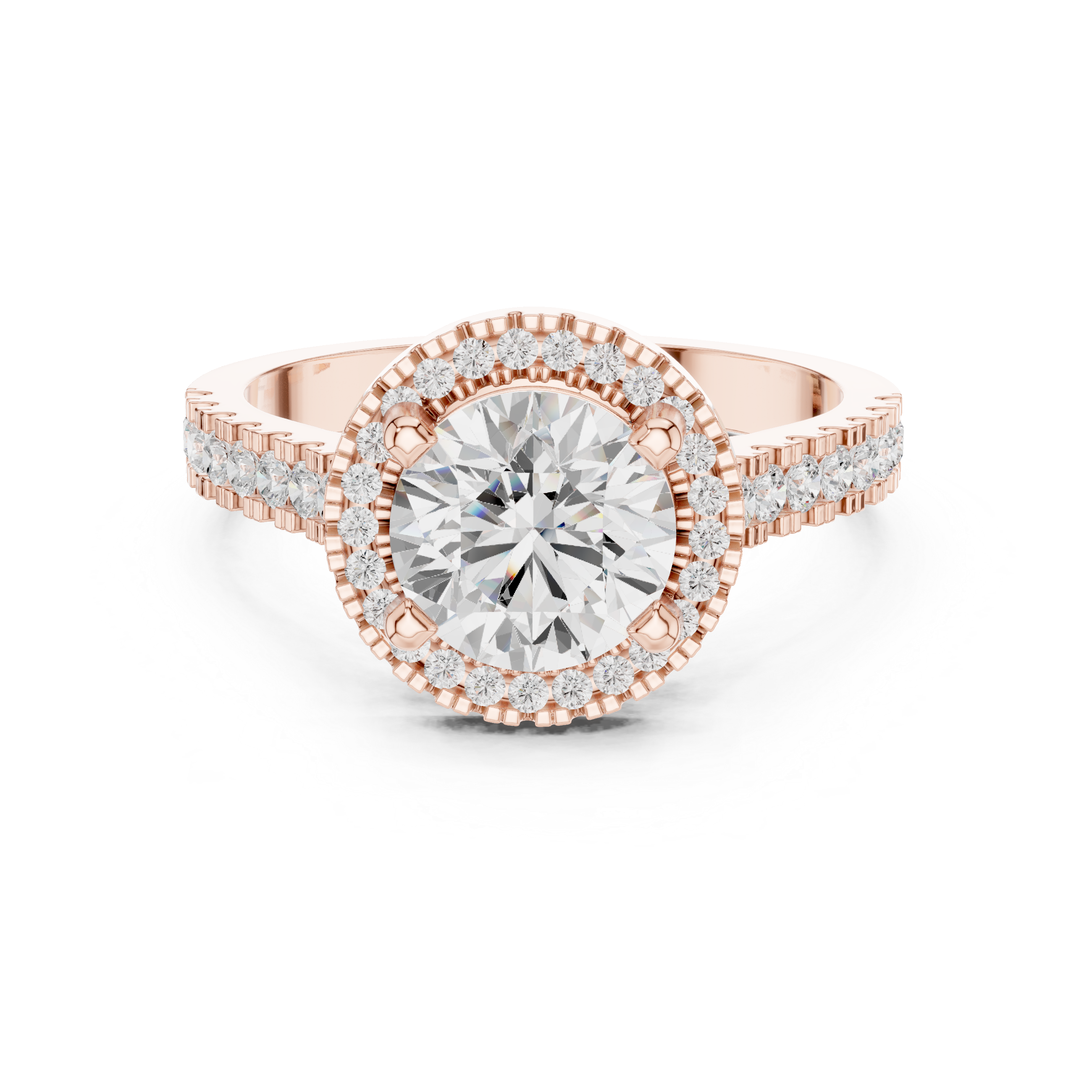 Round Halo Diamond Engagement Ring