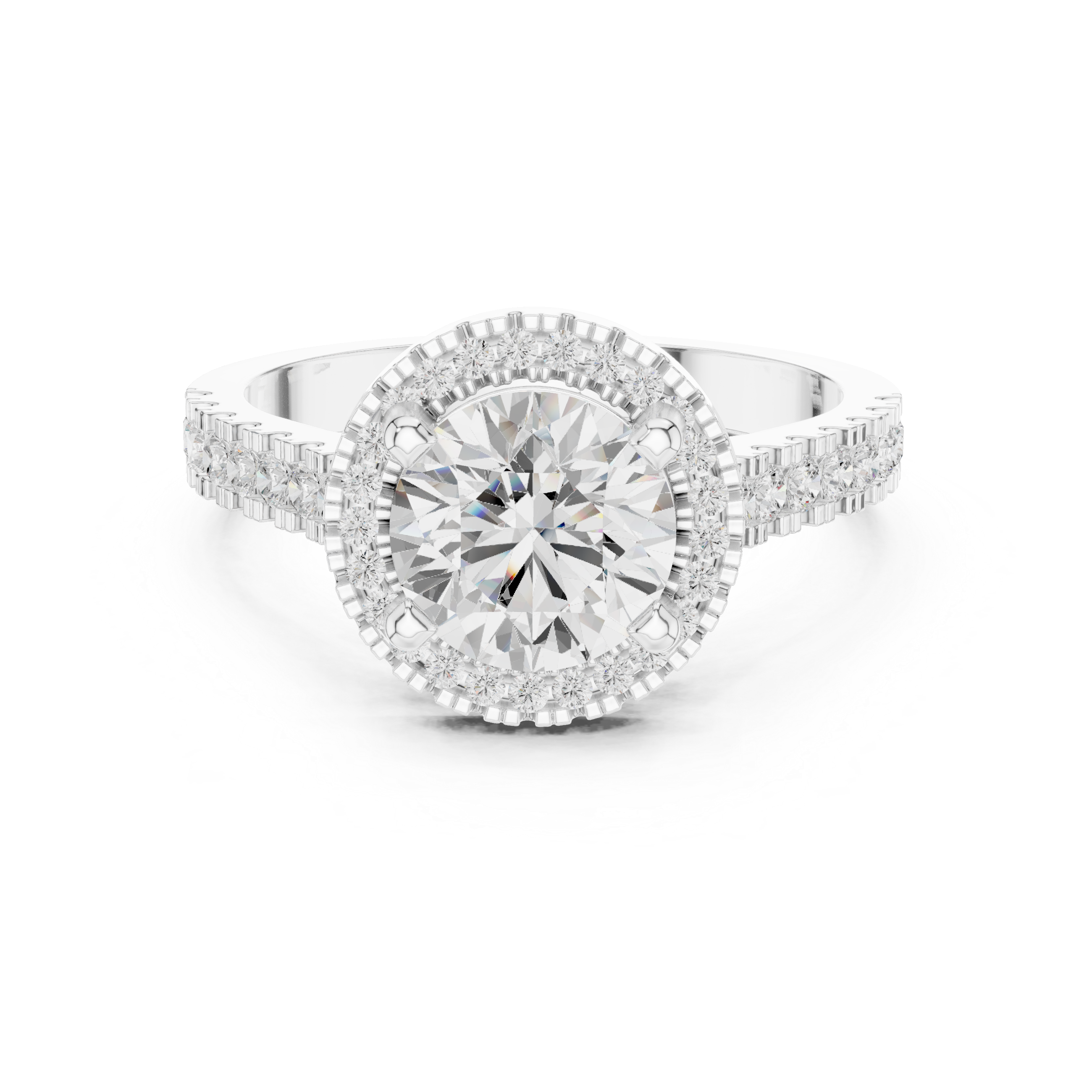 Round Halo Diamond Engagement Ring
