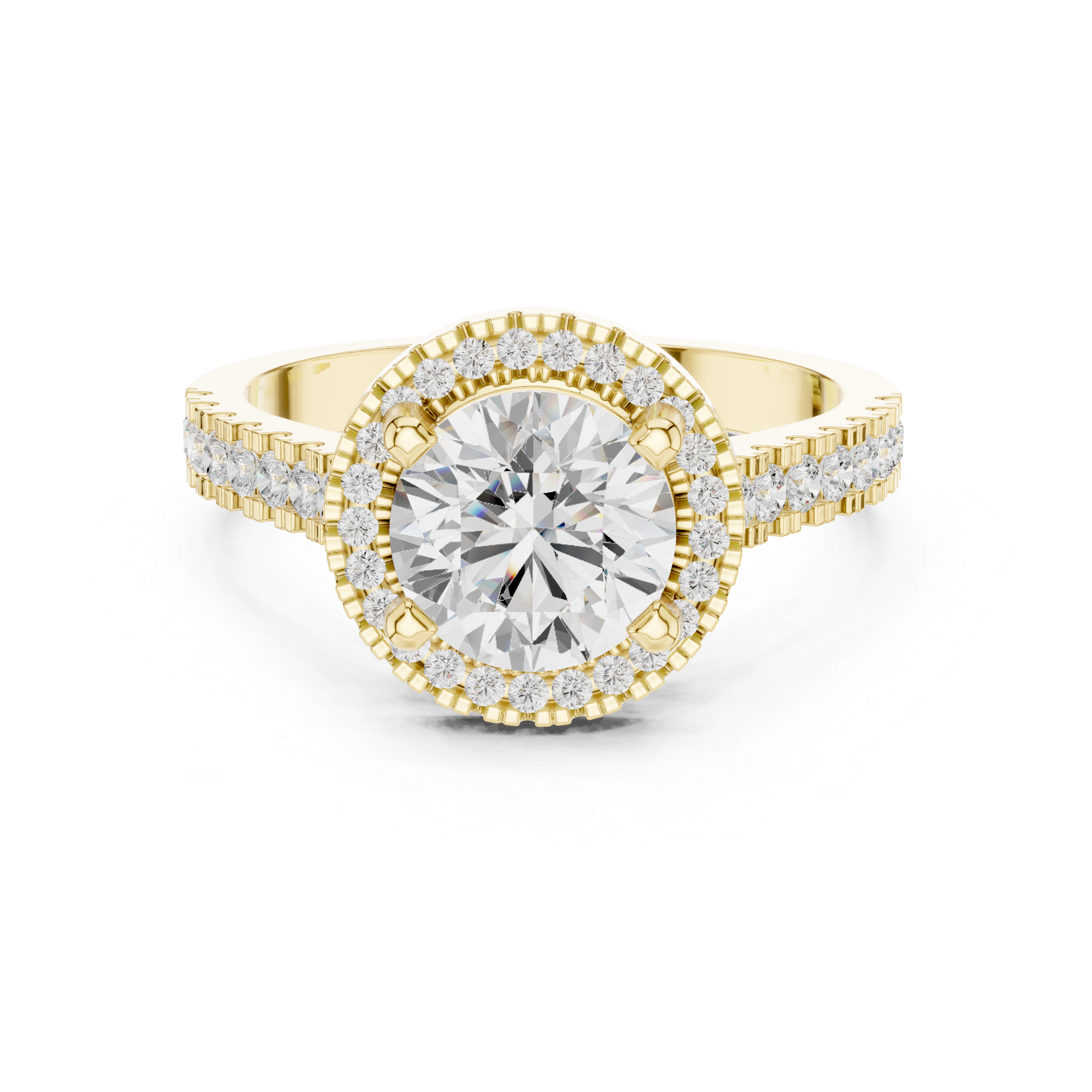 Round Halo Diamond Engagement Ring