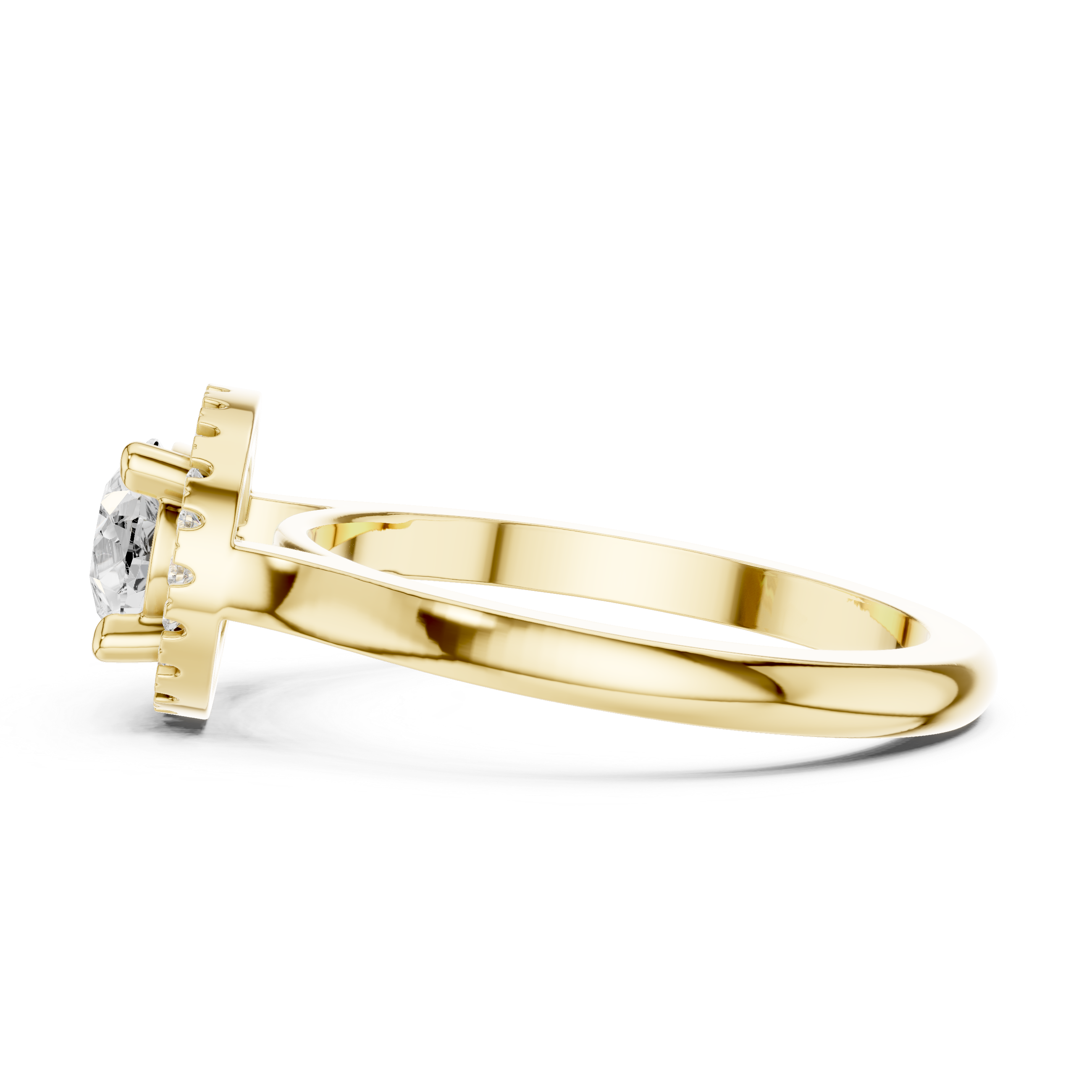East-West Pear Halo Engagement Ring