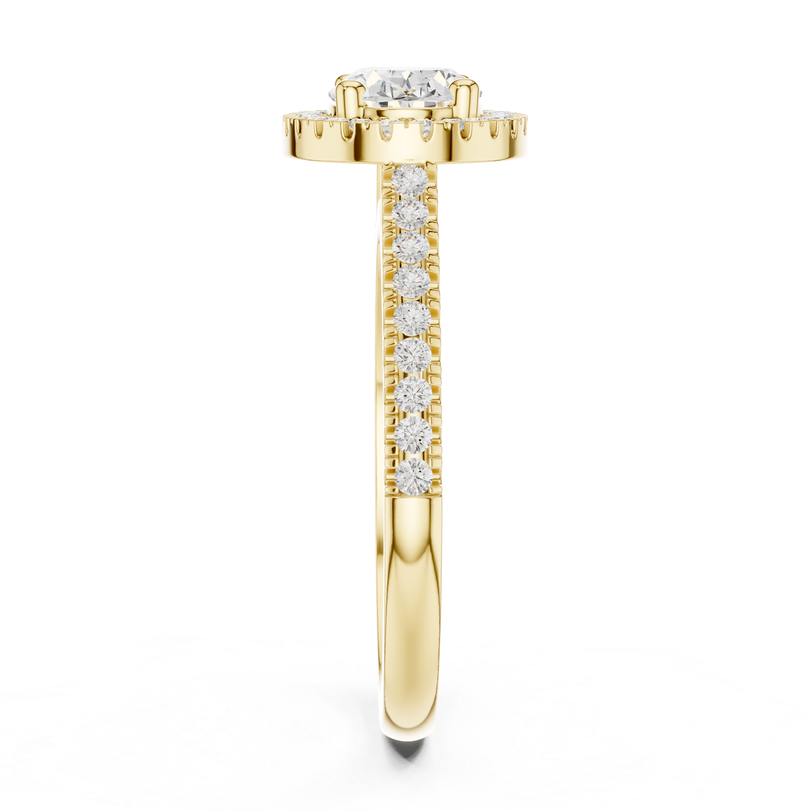 Oval-Cut Halo Pavé Engagement Ring
