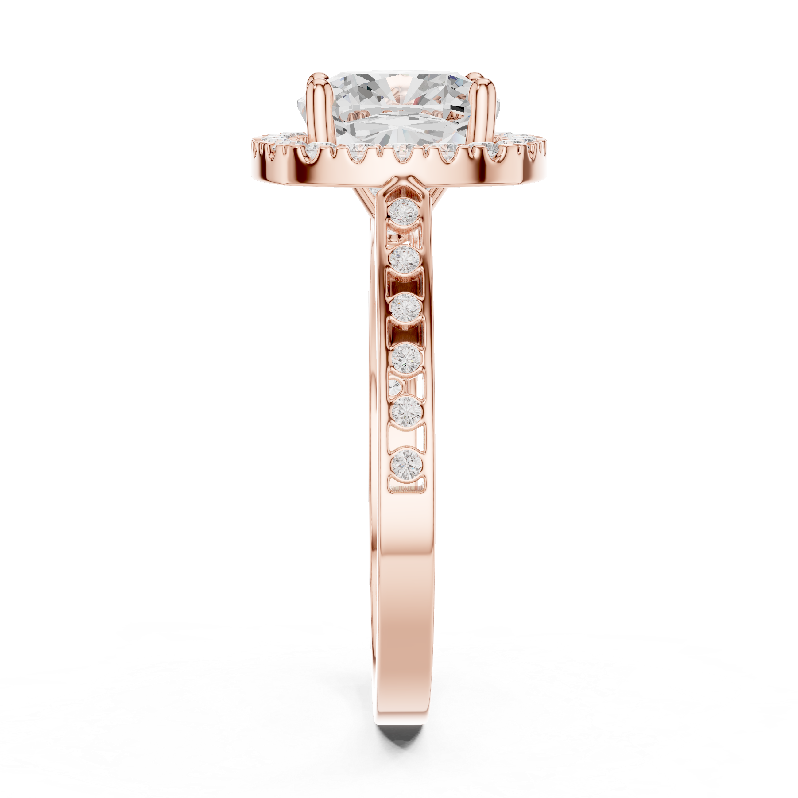Cushion-Cut Diamond Halo Engagement Ring