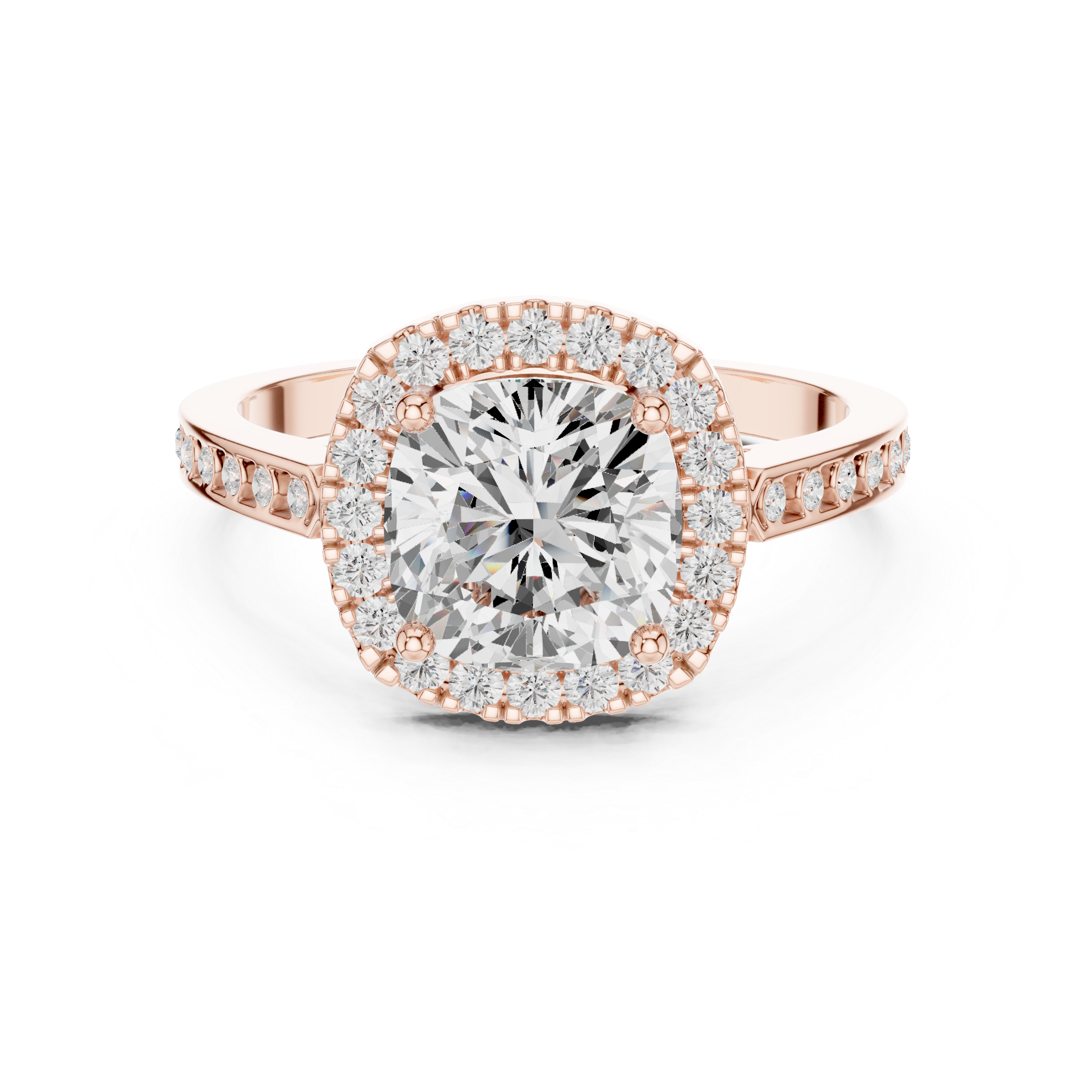 Cushion-Cut Diamond Halo Engagement Ring