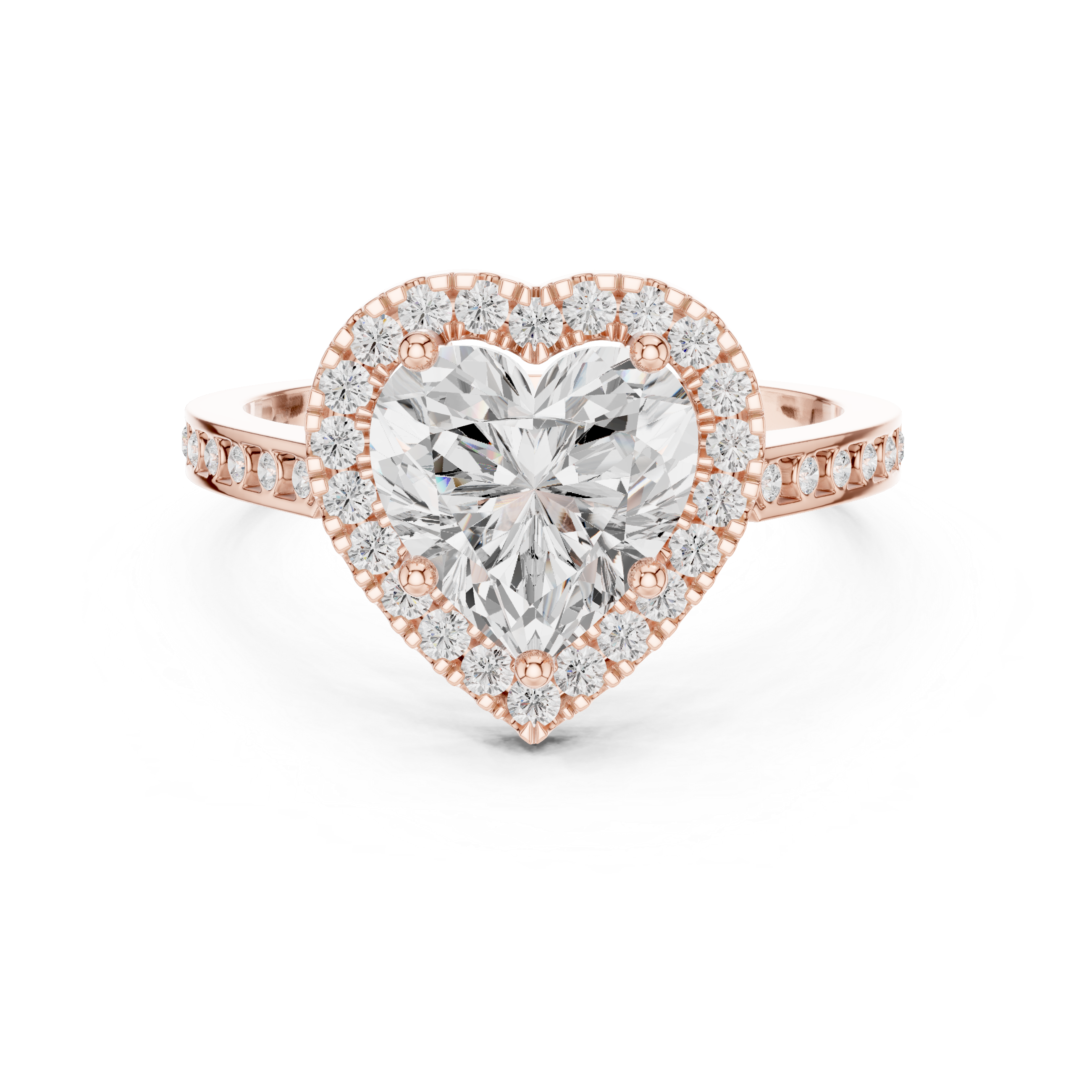 Heart-Cut Diamond Halo Engagement Ring