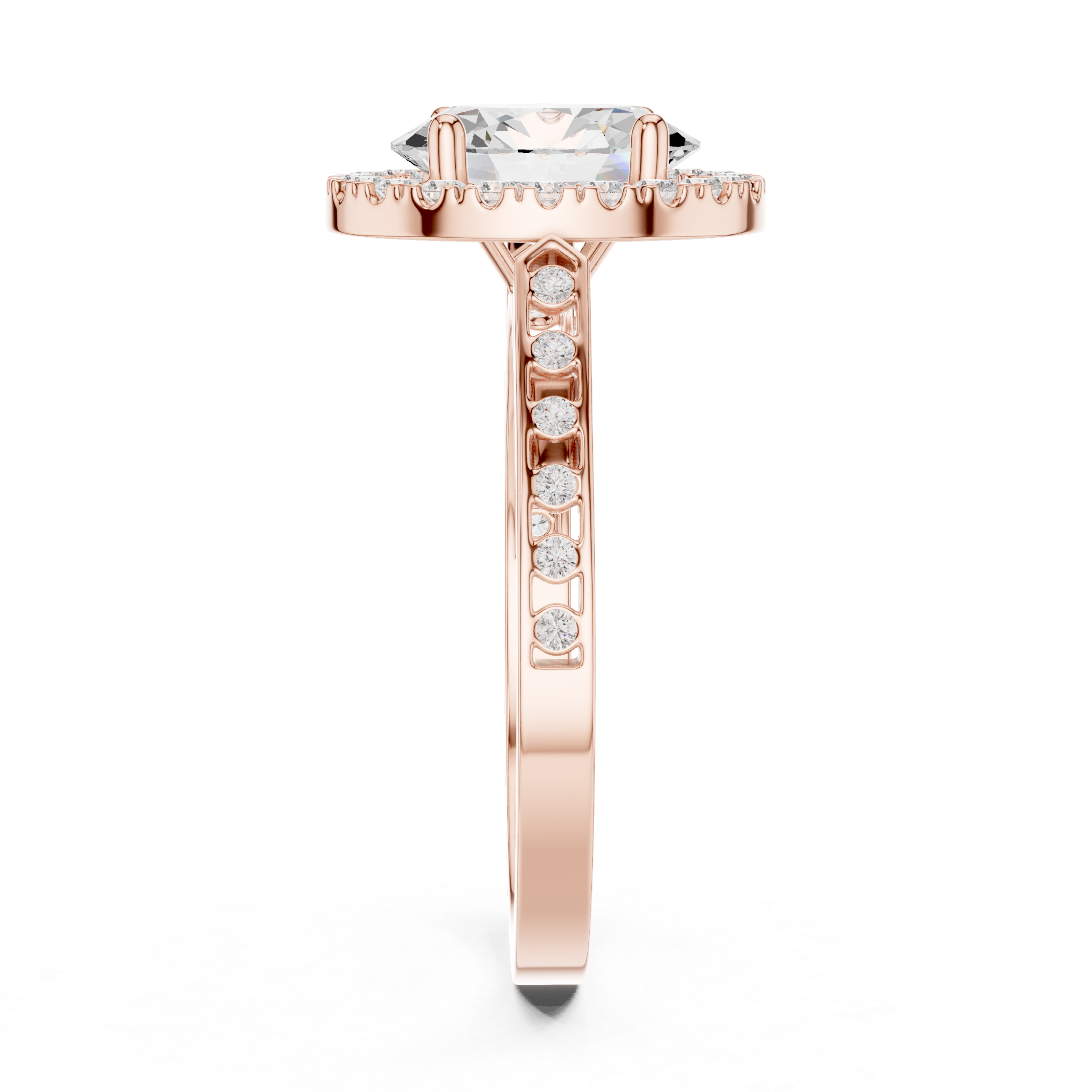 Oval-Cut Diamond Halo Engagement Ring