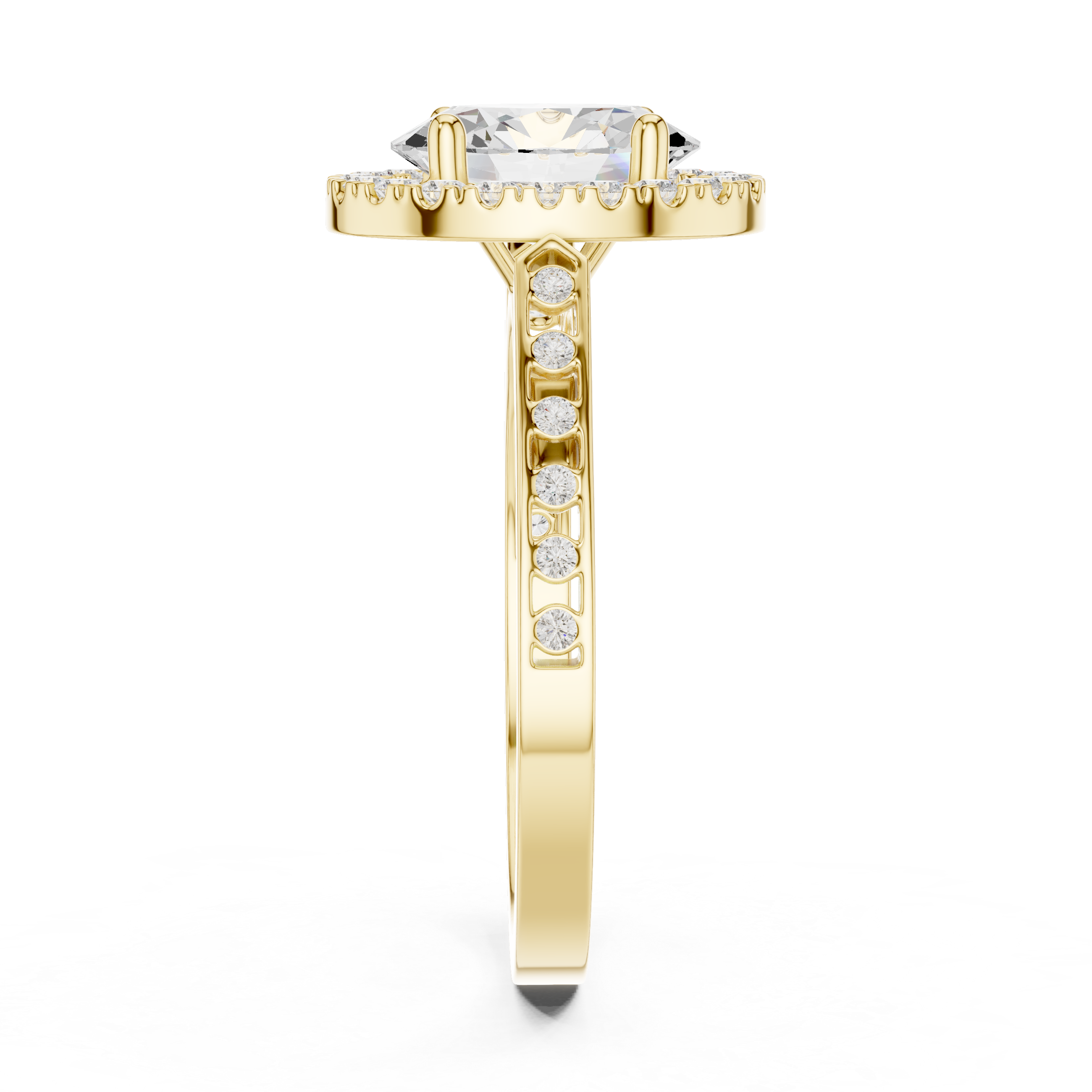 Oval-Cut Diamond Halo Engagement Ring