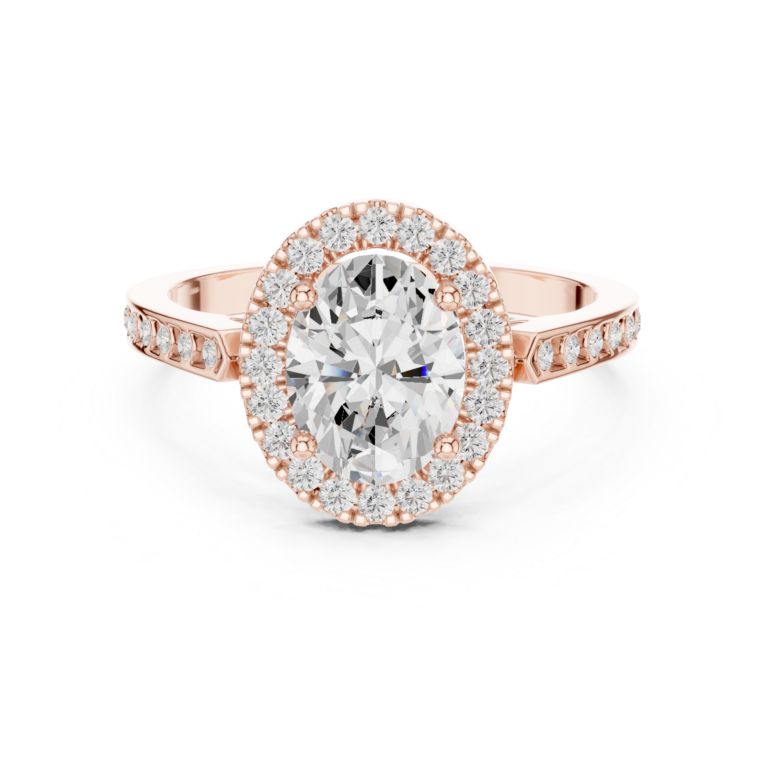 Oval-Cut Diamond Halo Engagement Ring