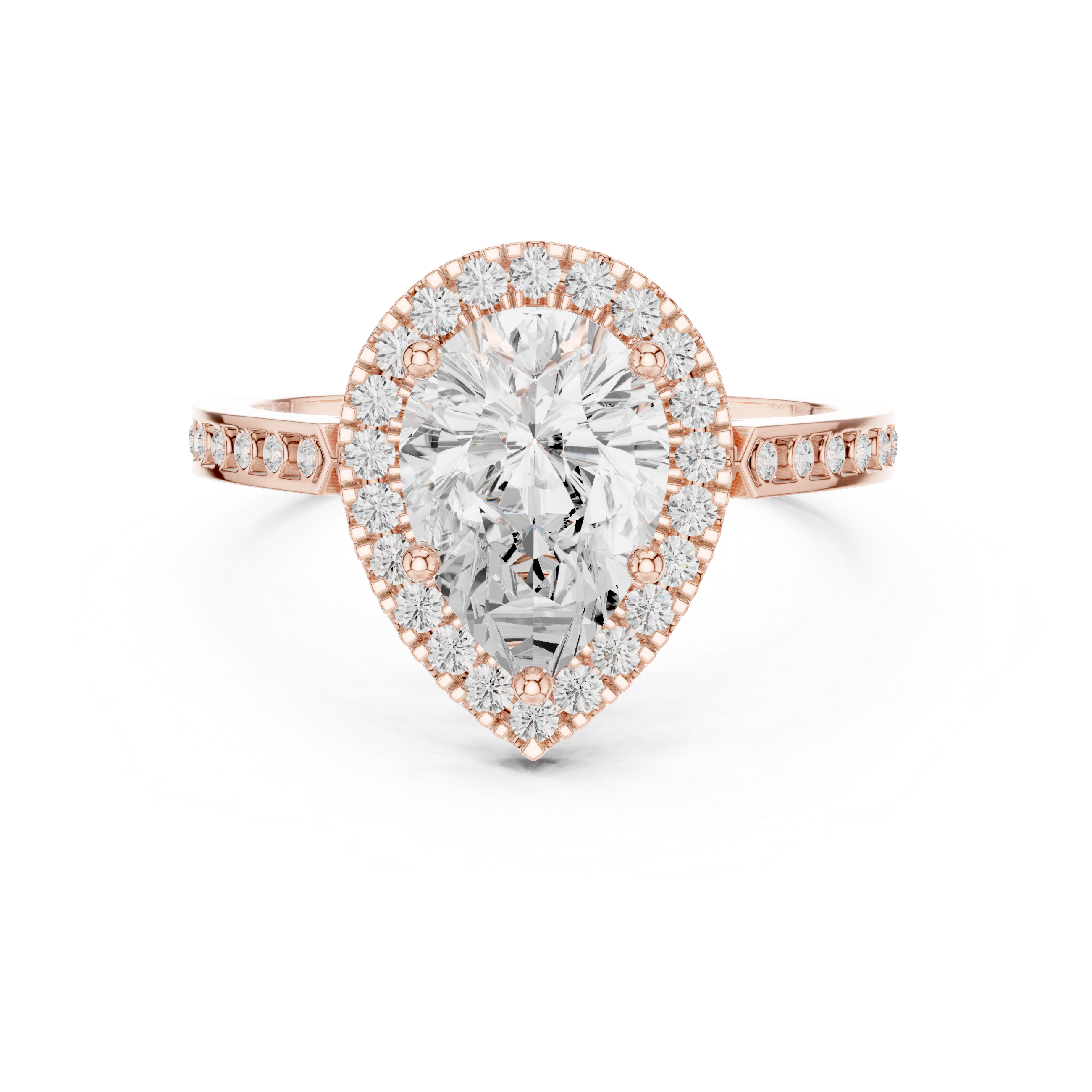 Pear-Cut Diamond Halo Engagement Ring
