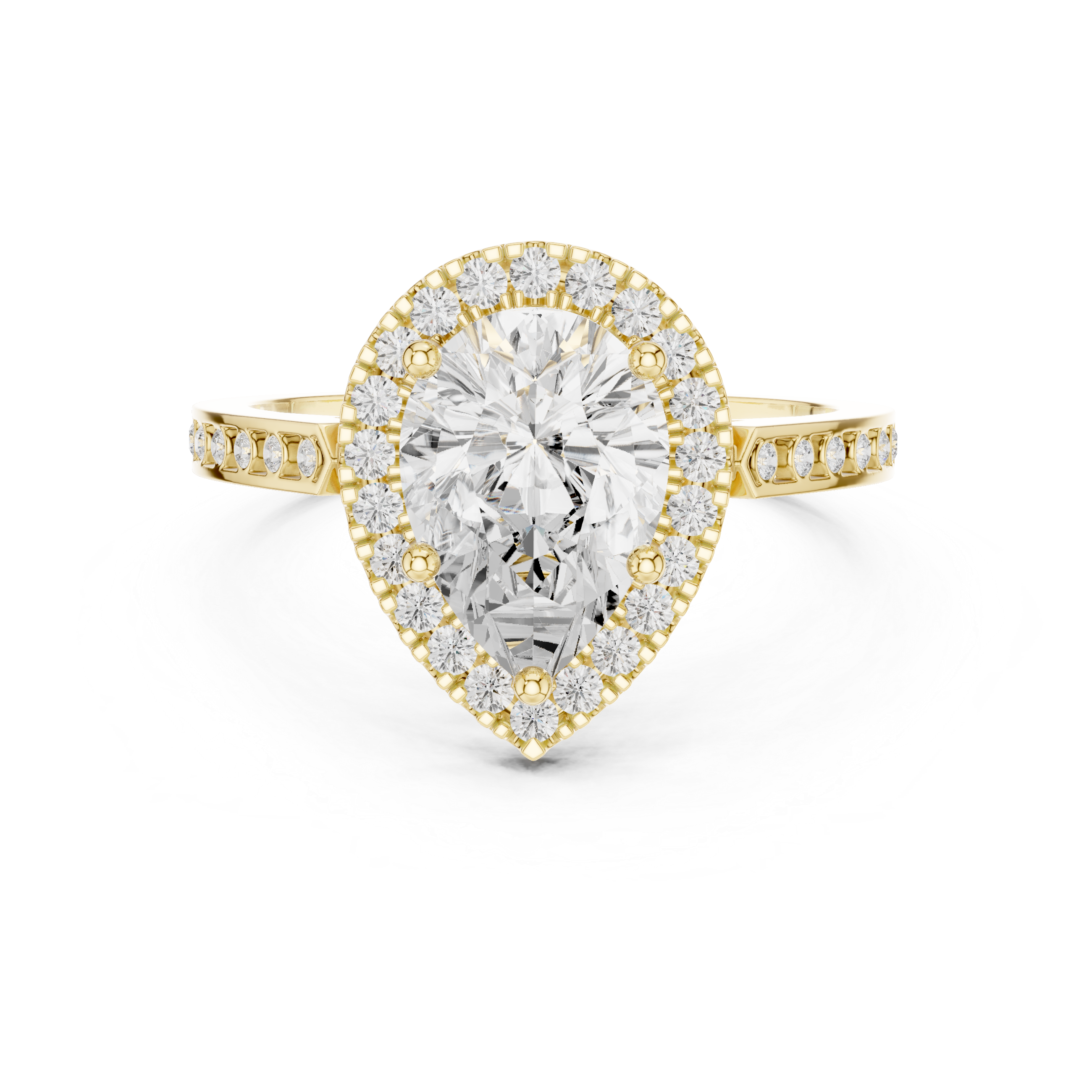 Pear-Cut Diamond Halo Engagement Ring