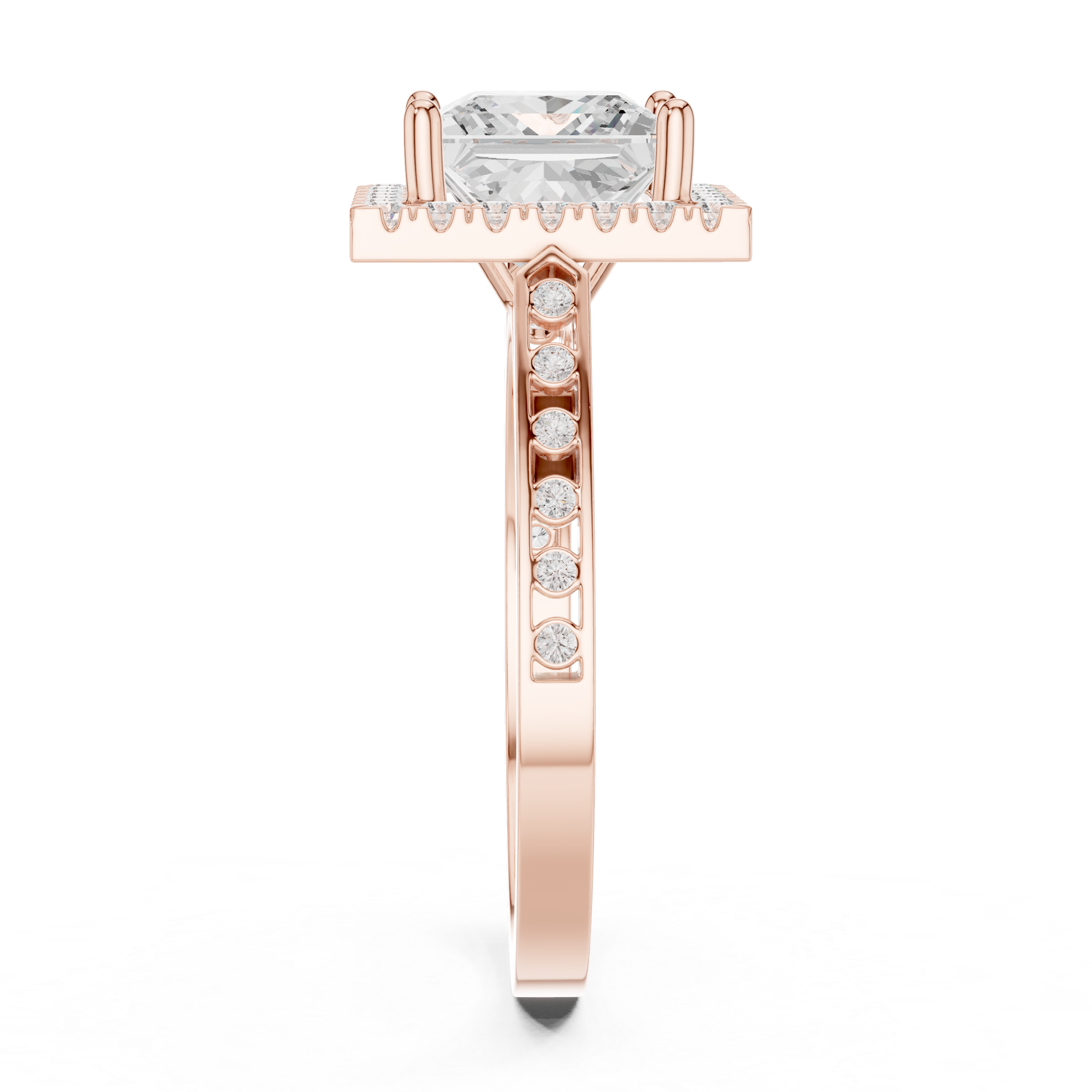 Princess-Cut Diamond Halo Engagement Ring