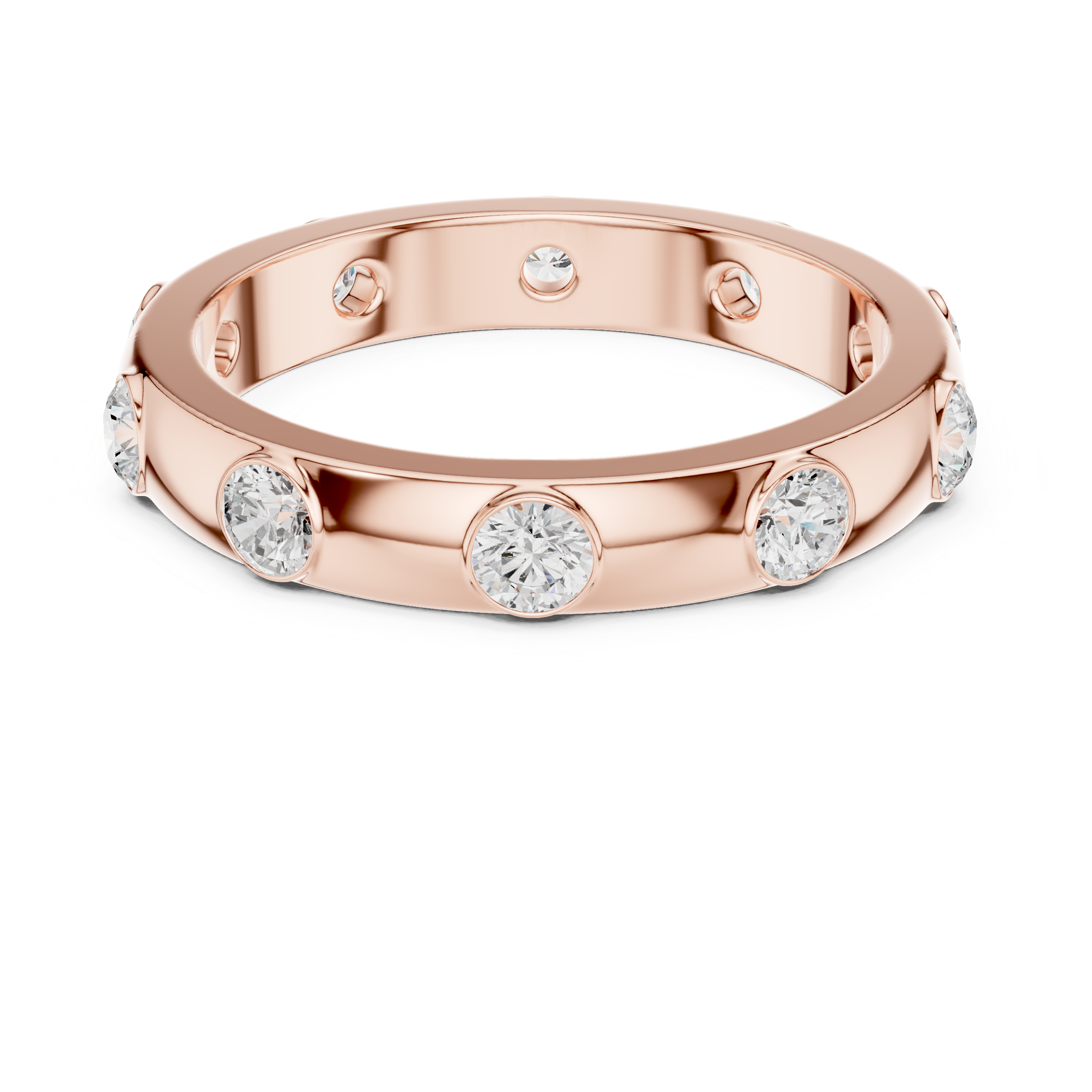 Bezel-Set Round Diamond Eternity Band