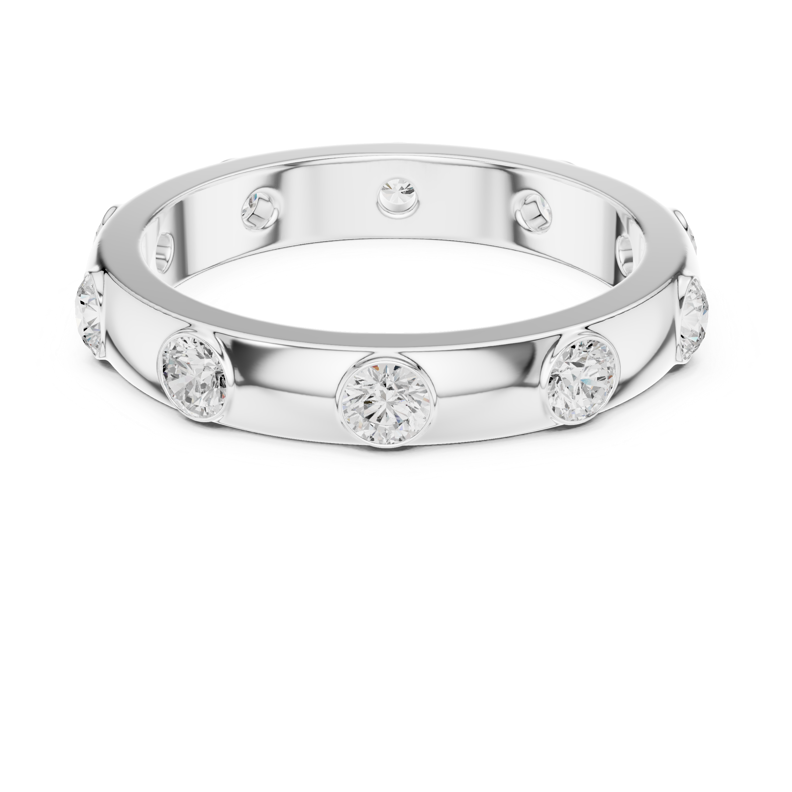 Bezel-Set Round Diamond Eternity Band
