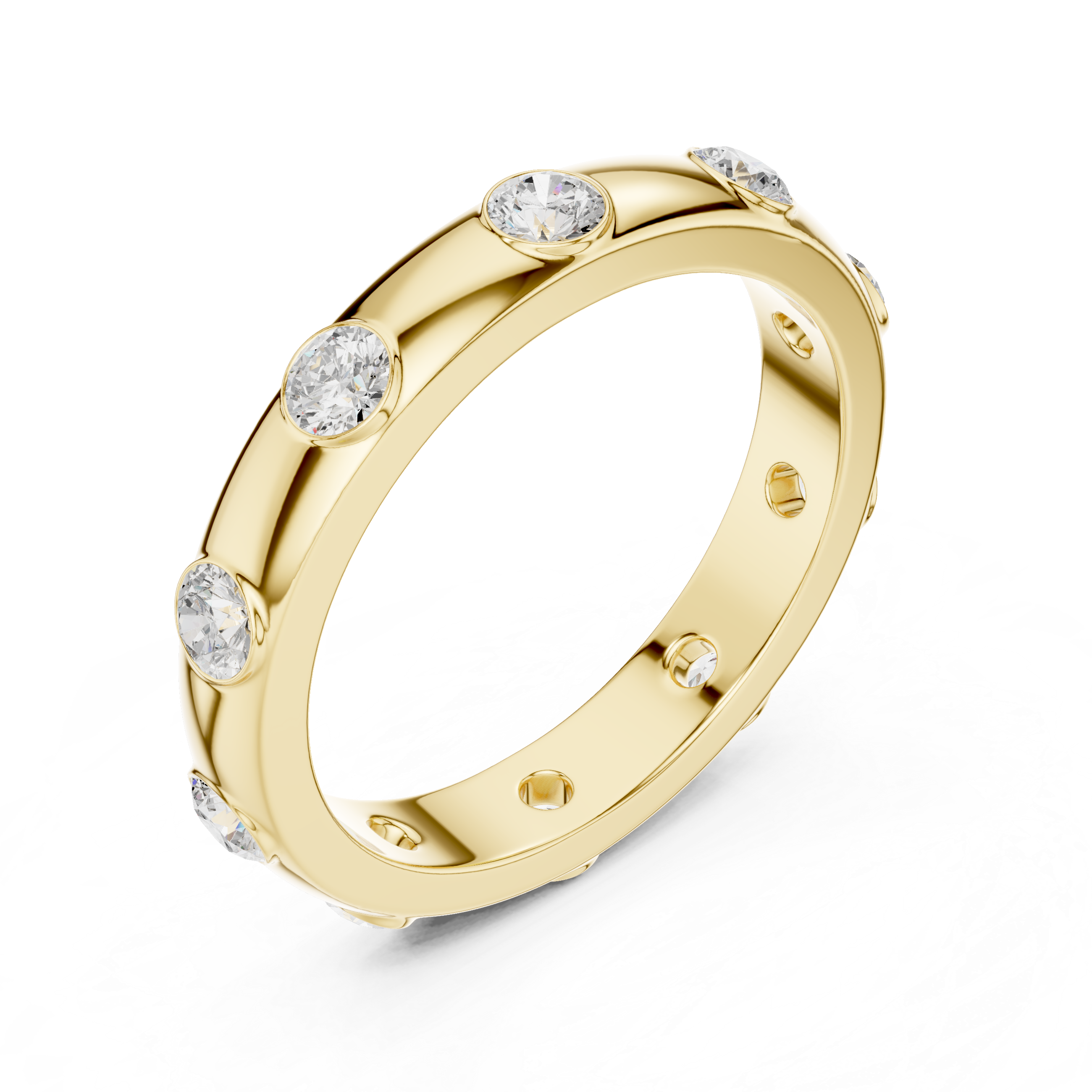 Bezel-Set Round Diamond Eternity Band
