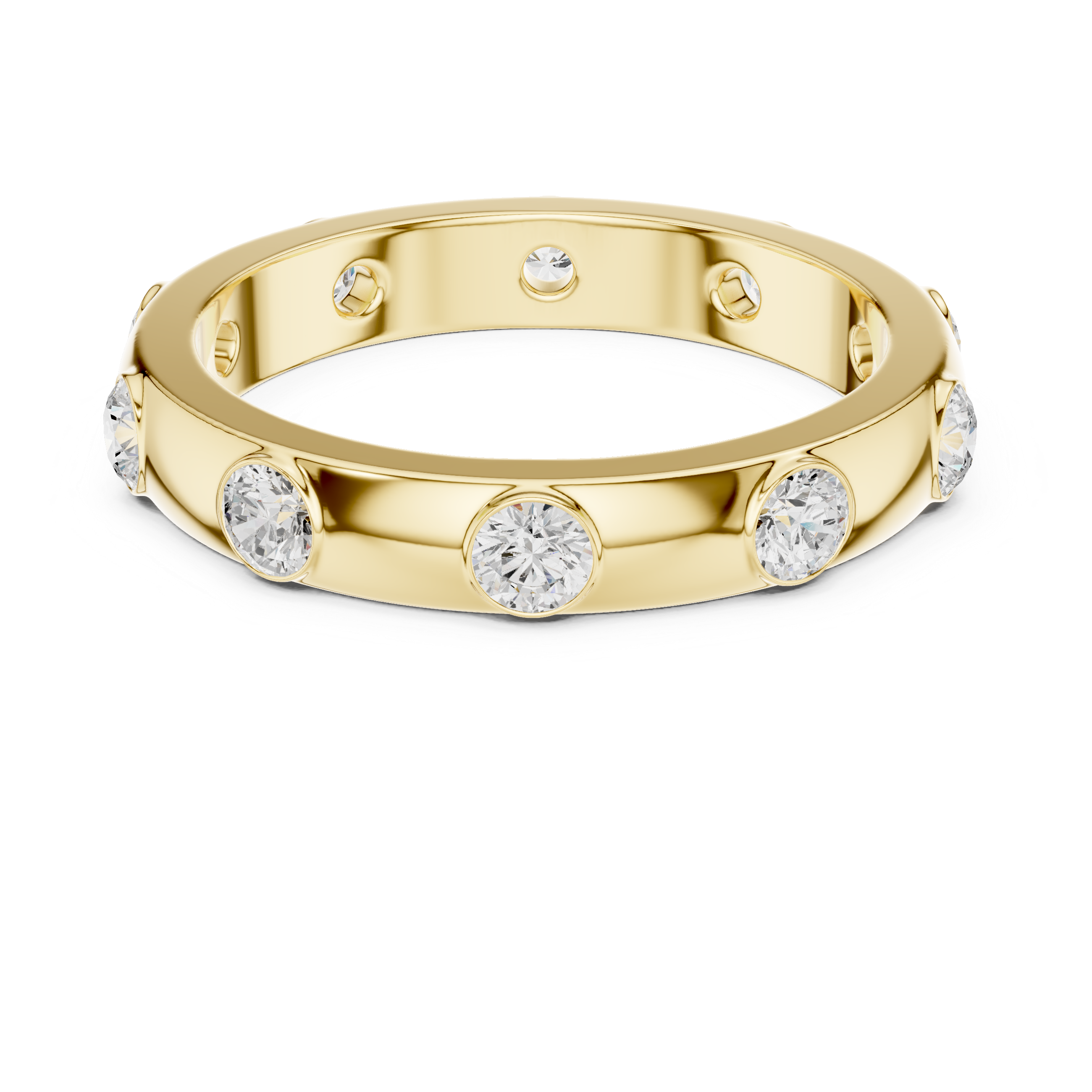 Bezel-Set Round Diamond Eternity Band