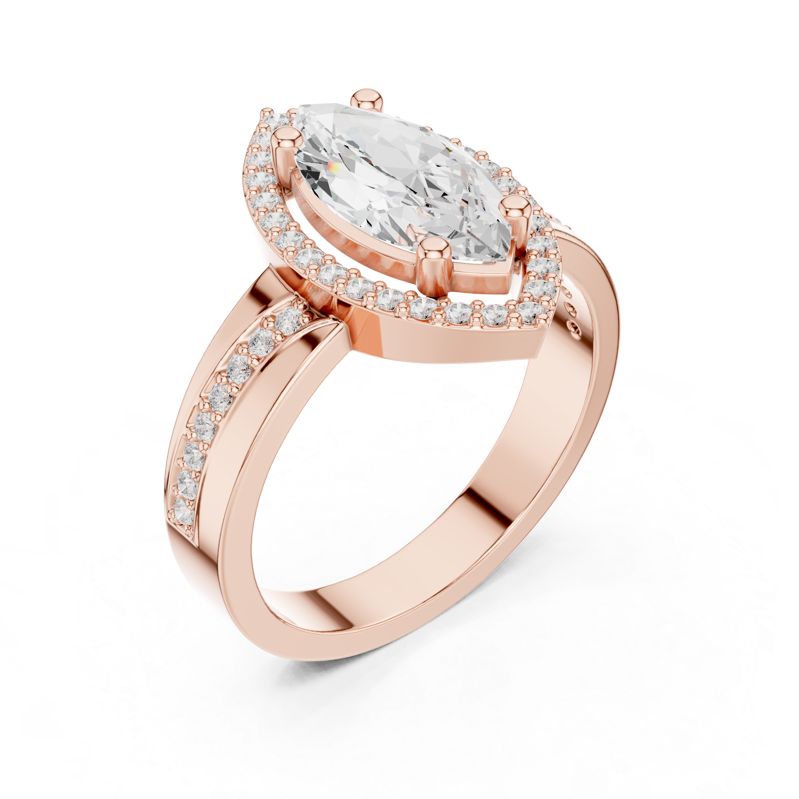 Marquise Halo Diamond Engagement Ring