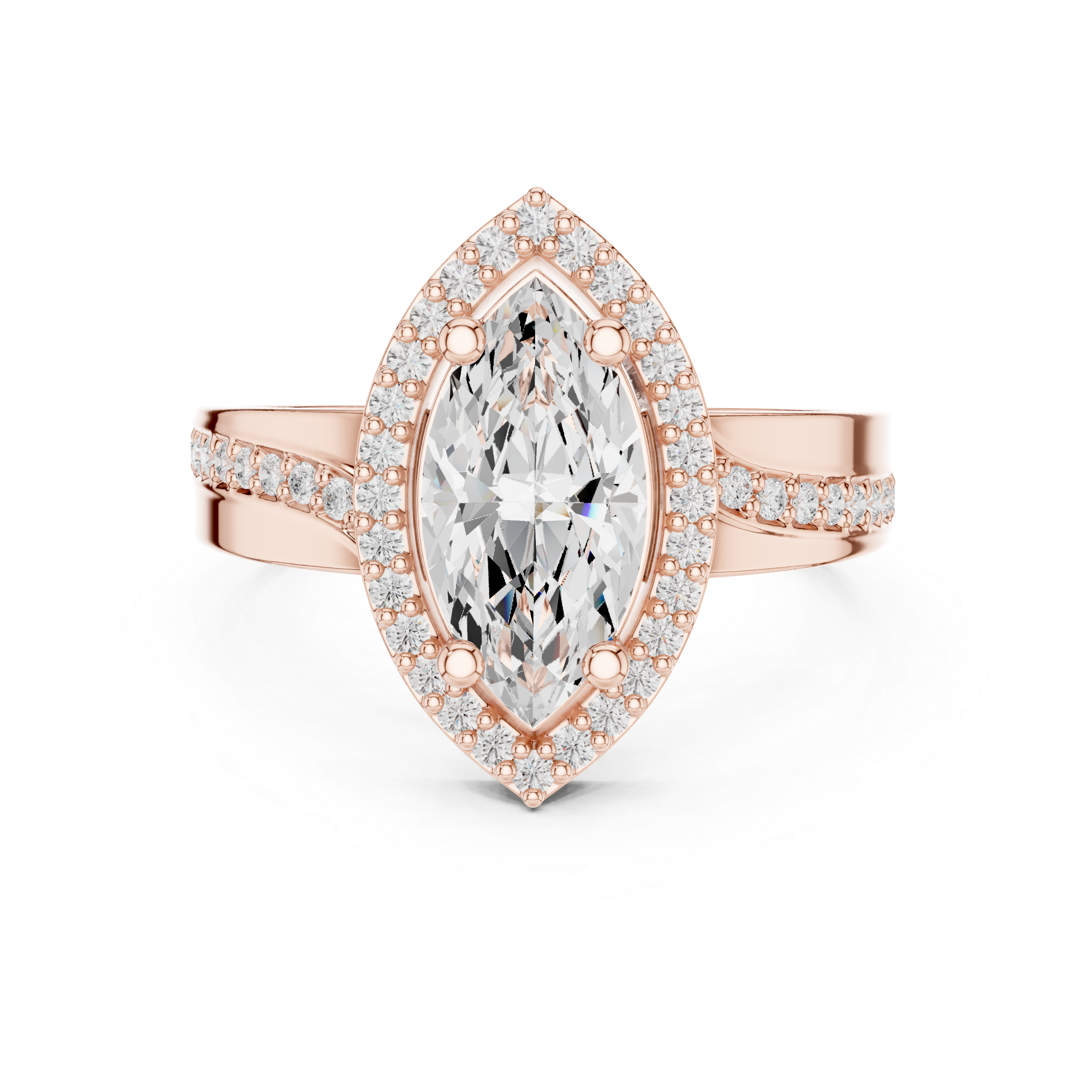 Marquise Halo Diamond Engagement Ring