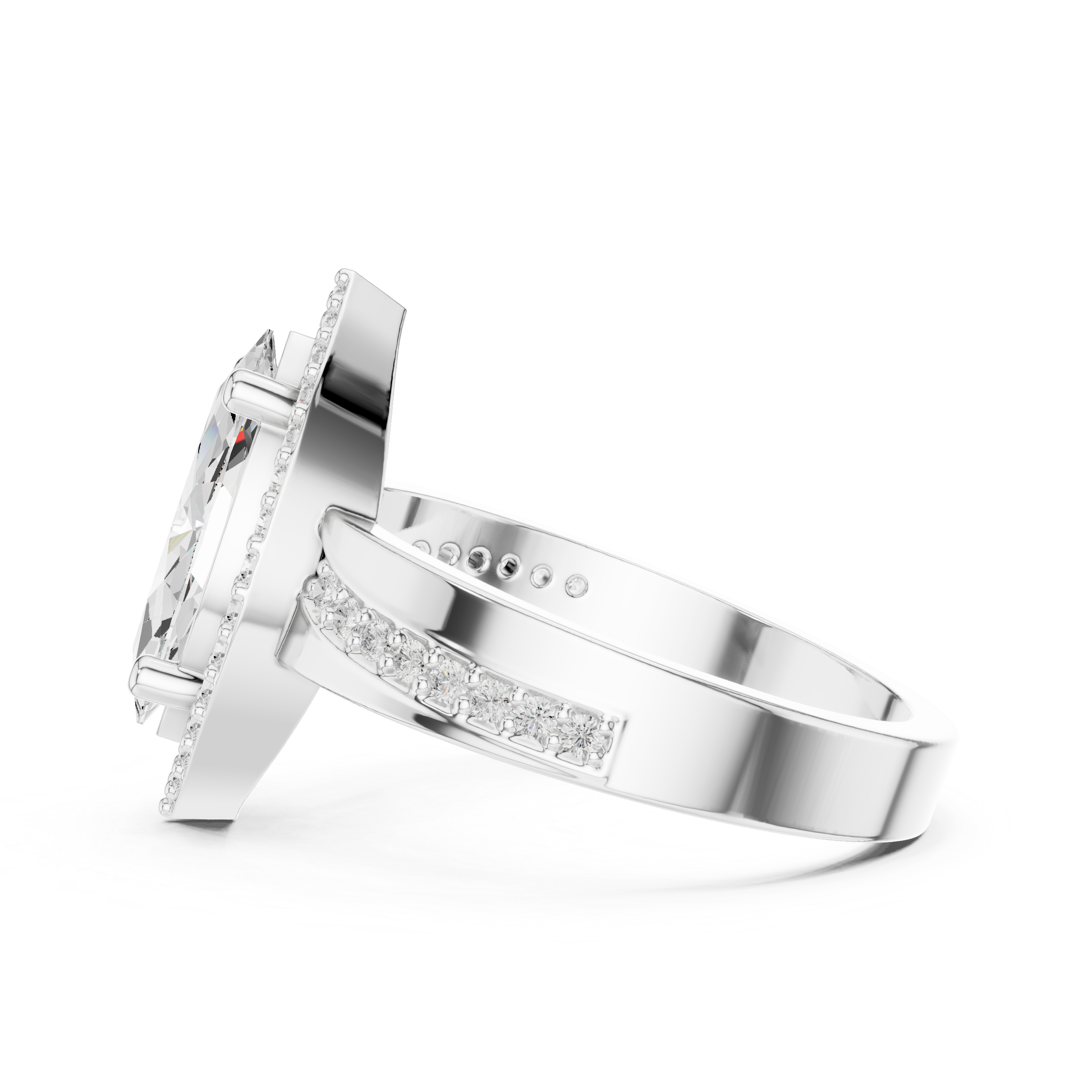 Marquise Halo Diamond Engagement Ring
