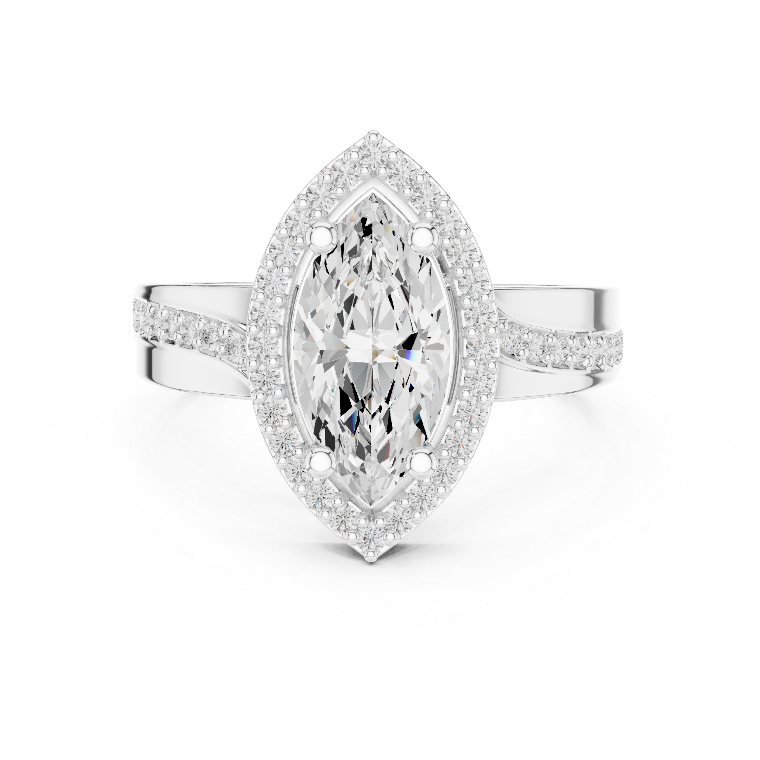 Marquise Halo Diamond Engagement Ring