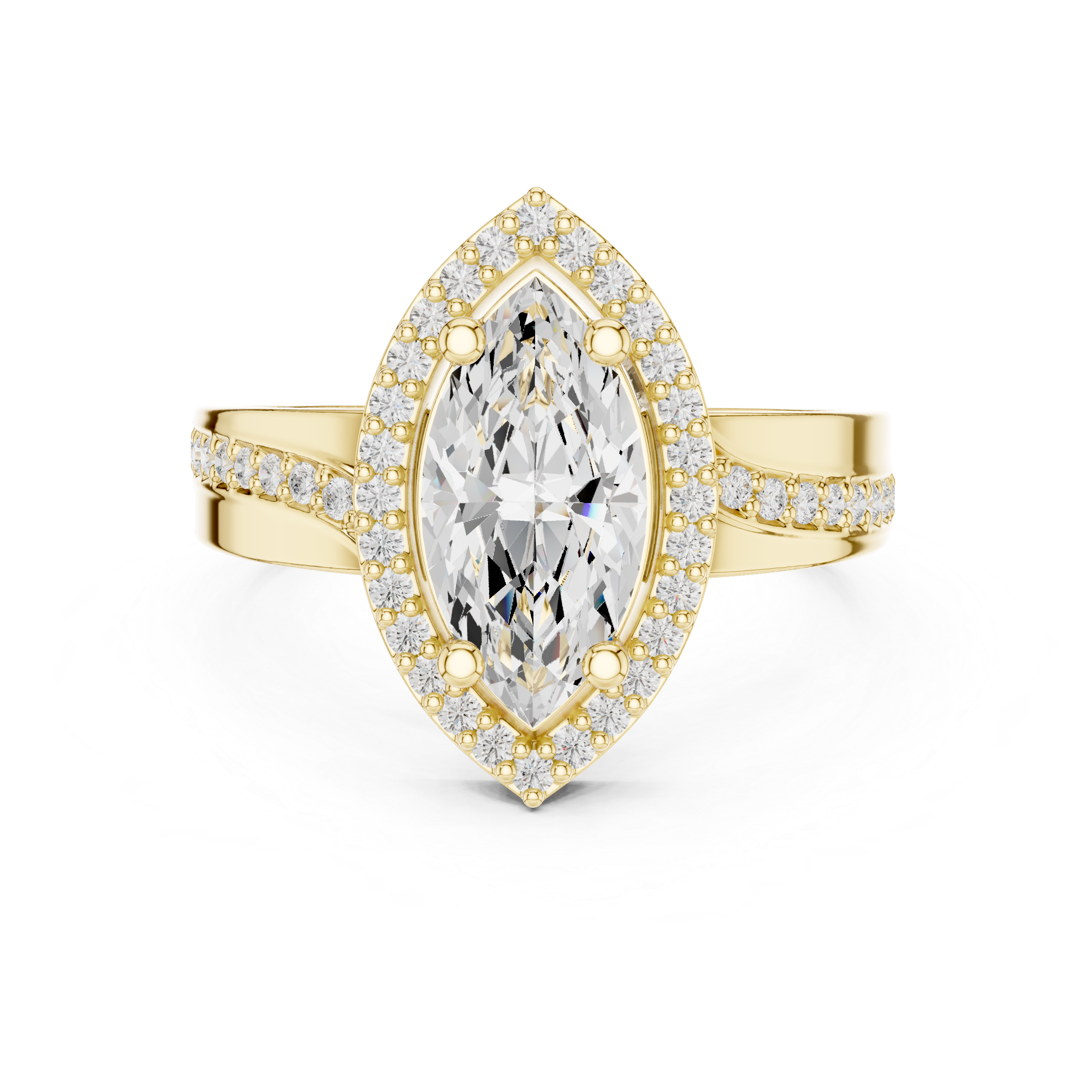 Marquise Halo Diamond Engagement Ring