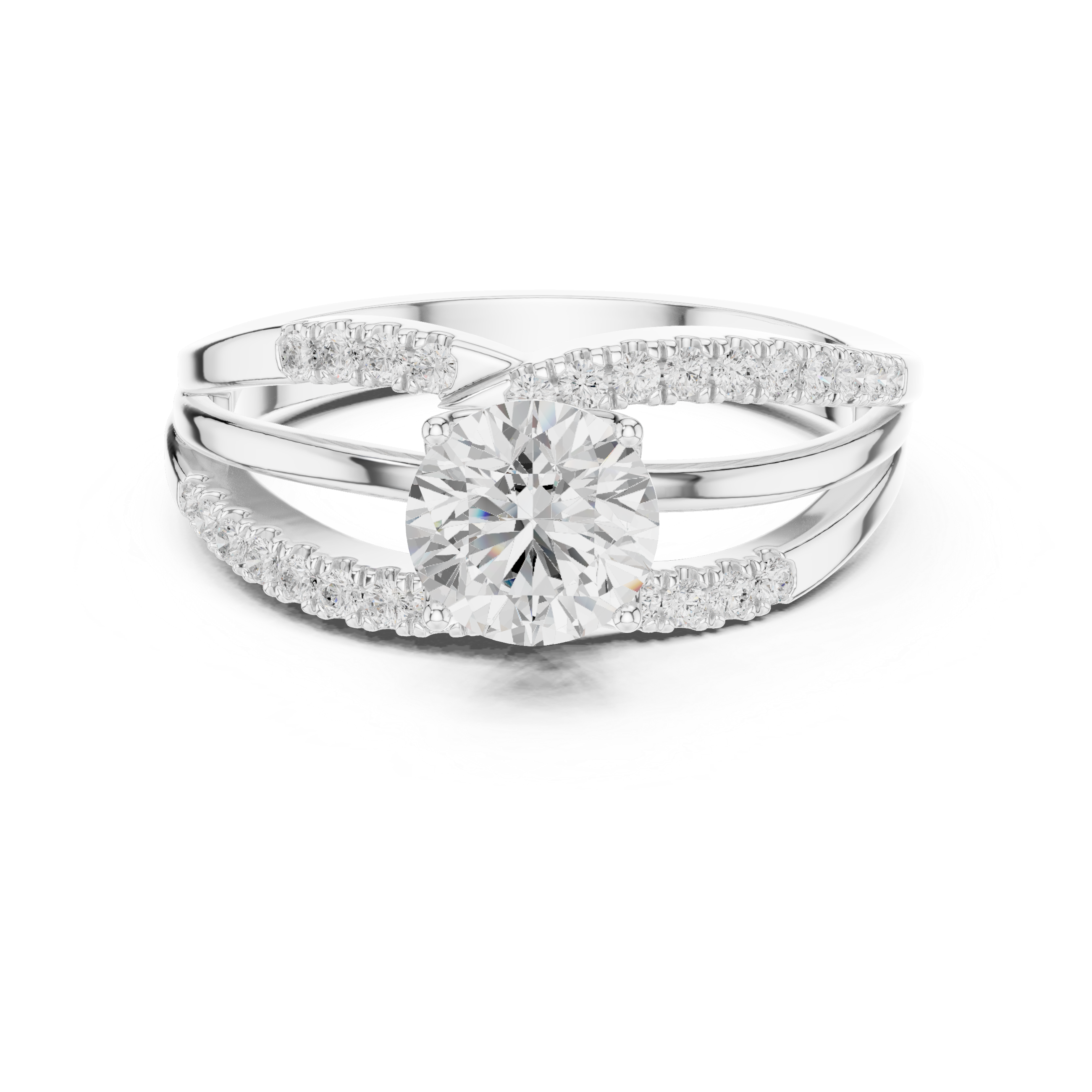 Round Diamond Split-Shank Engagement Ring