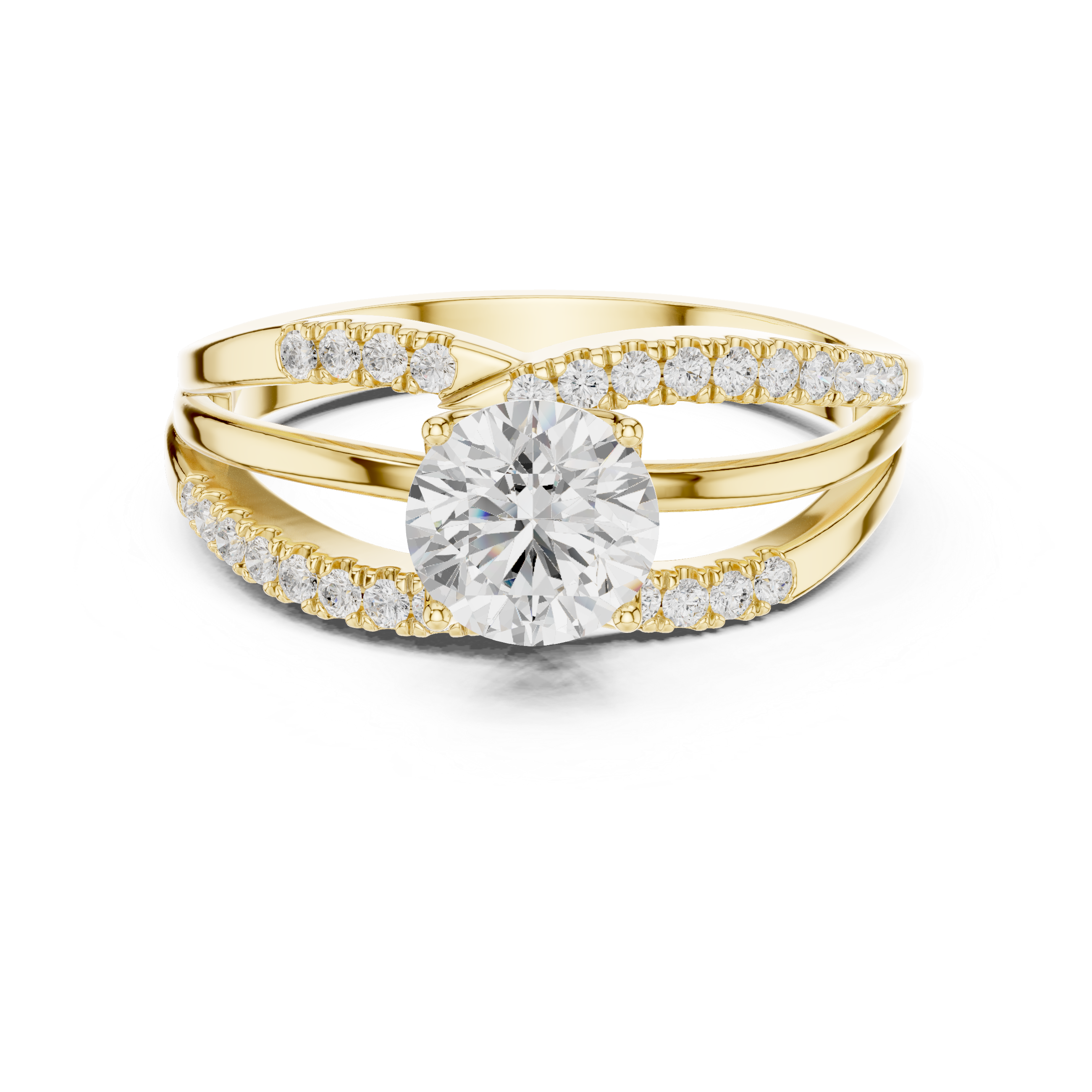 Round Diamond Split-Shank Engagement Ring