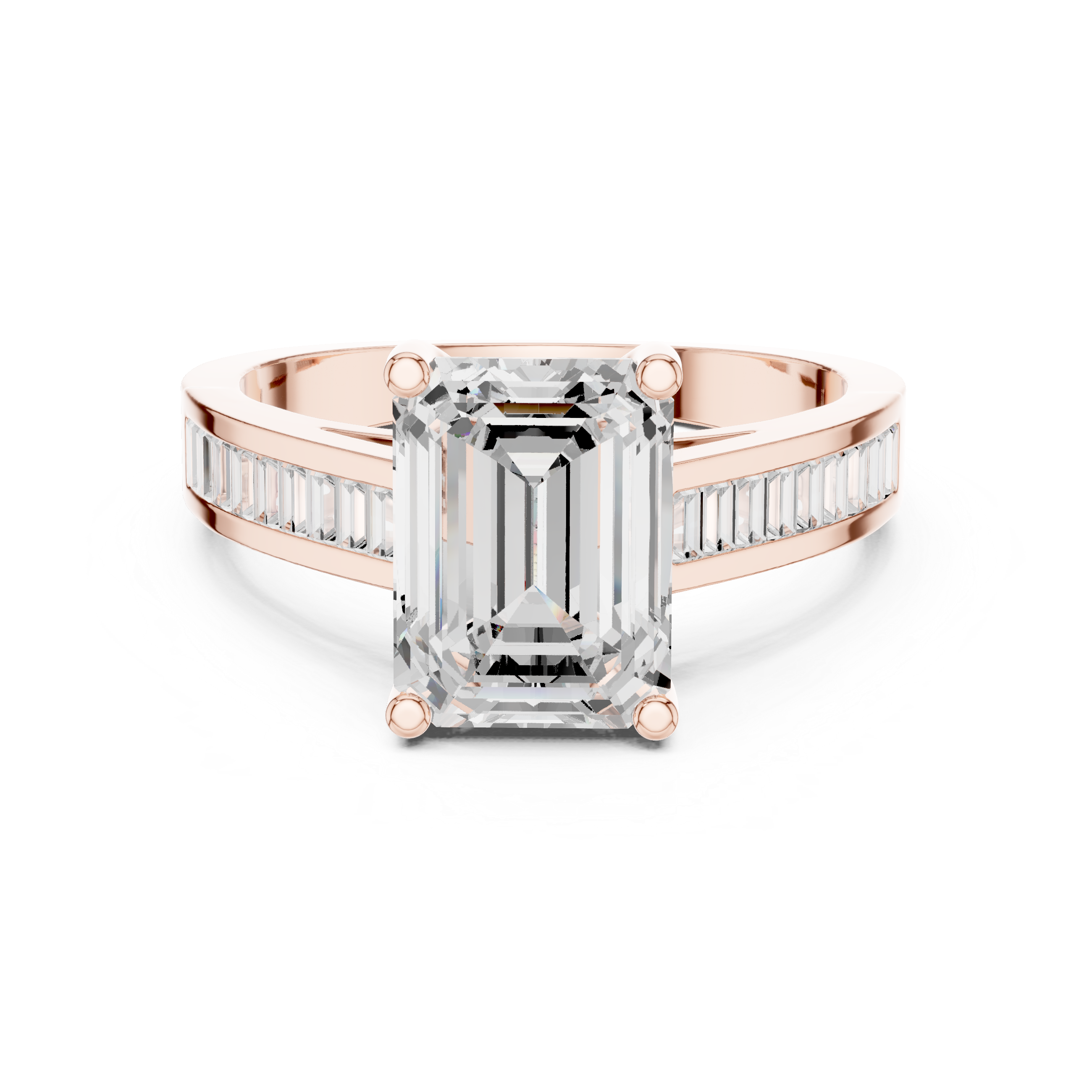 Emerald-Cut Baguette Diamond Engagement Ring